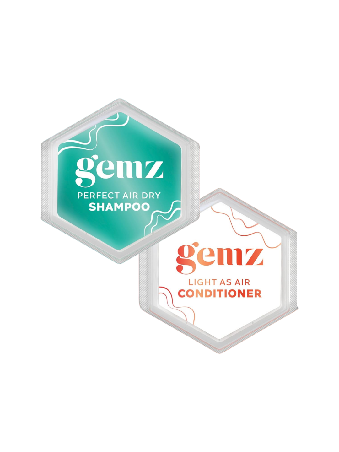 Gemz Shampoo & Conditioner Mini Variety Kit, Effortless Air Dry, Water-Activated Single-Dose Solid Hair Care, Shampoos and Conditioners Travel-Size