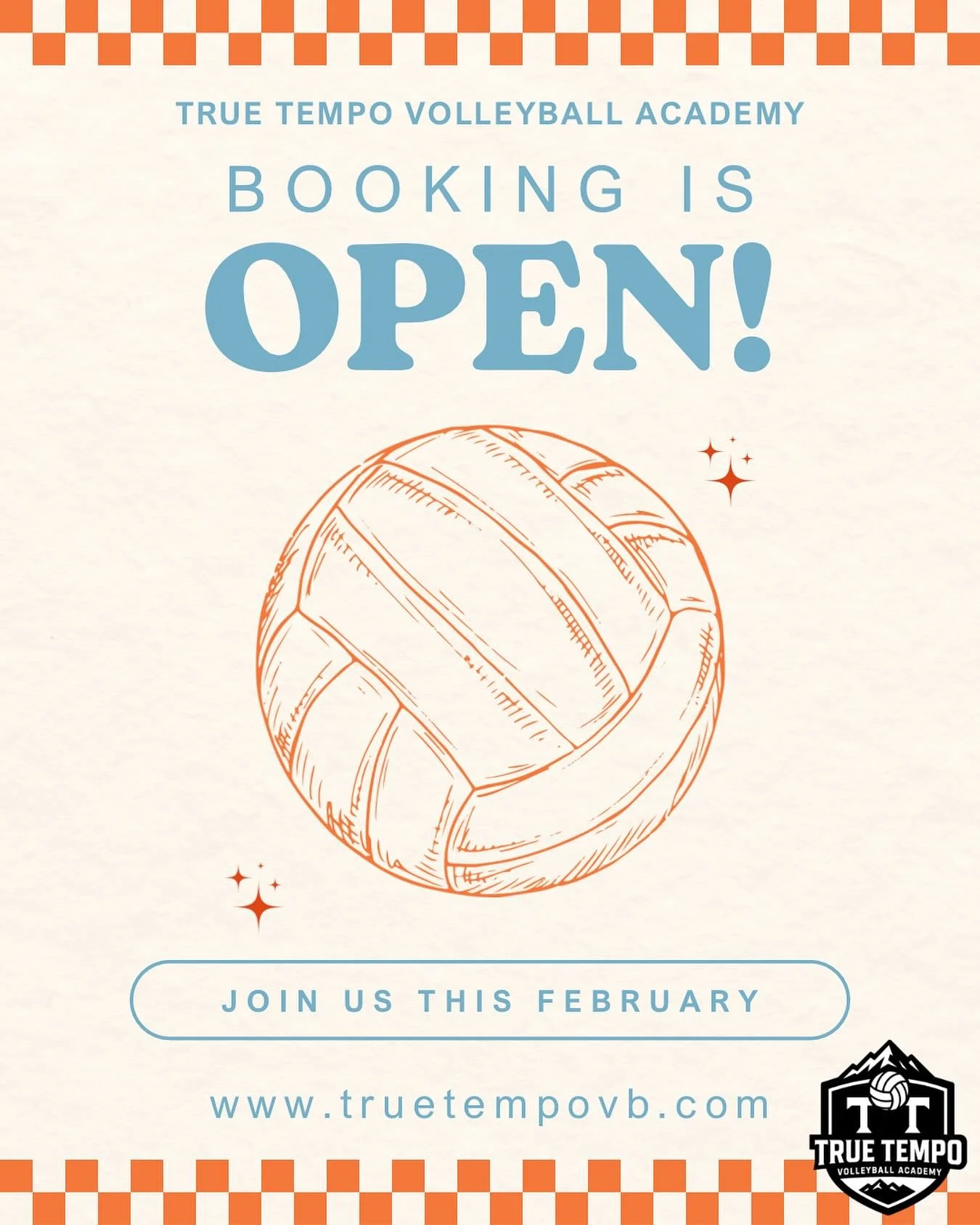 Booking is officially OPEN and we could not be more excited to kick things off at True Tempo Volleyball Academy 🤍🏐

February training is live and ready for you. This is your sign to lock in those reps, sharpen your skills, and start the season stro