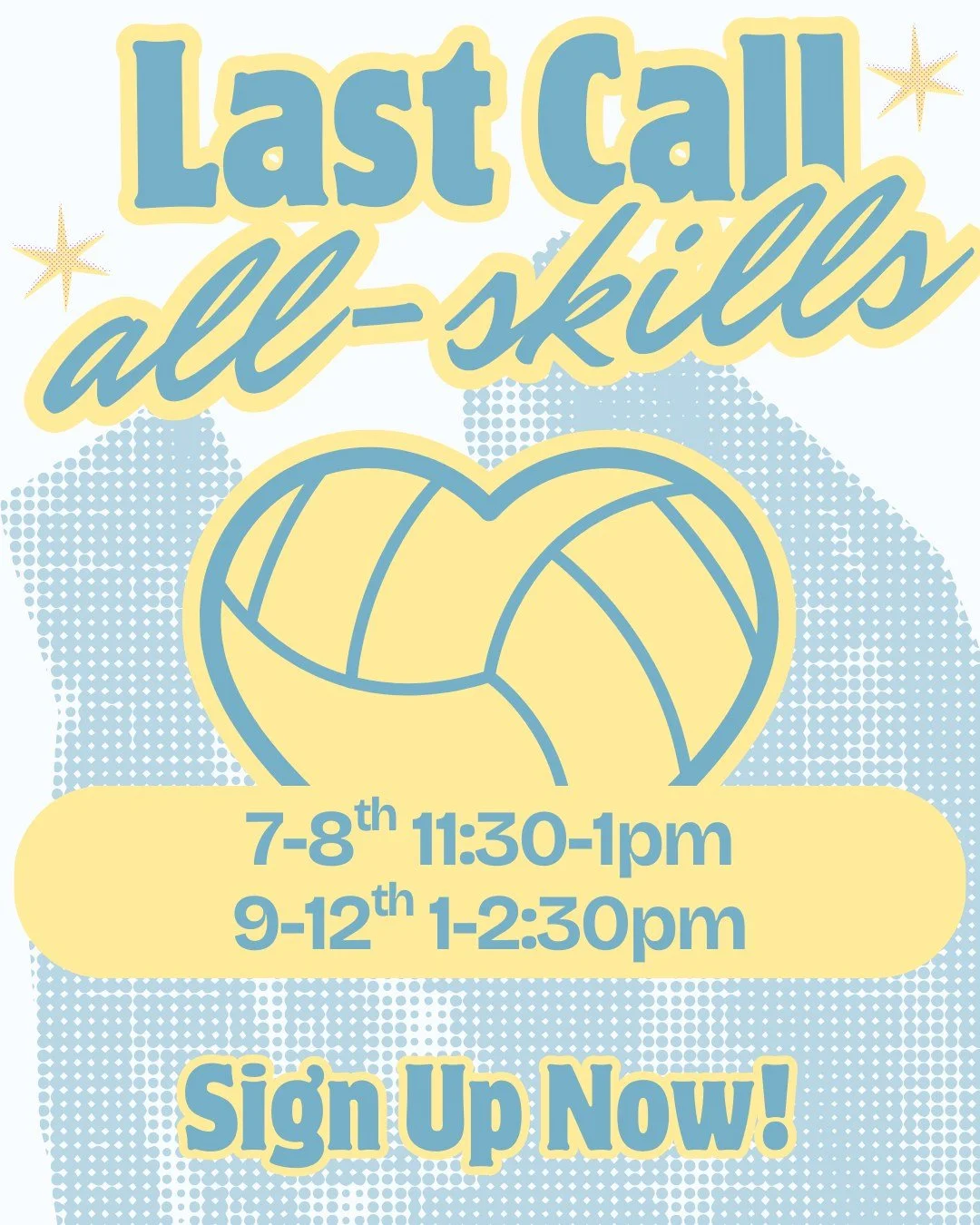 📢LAST CALL - ALL SKILLS CLINIC
It's the last call to get signed up for Coach Kelsey's All-Skills Clinic! If you're unable to get signed up online, send us a DM!