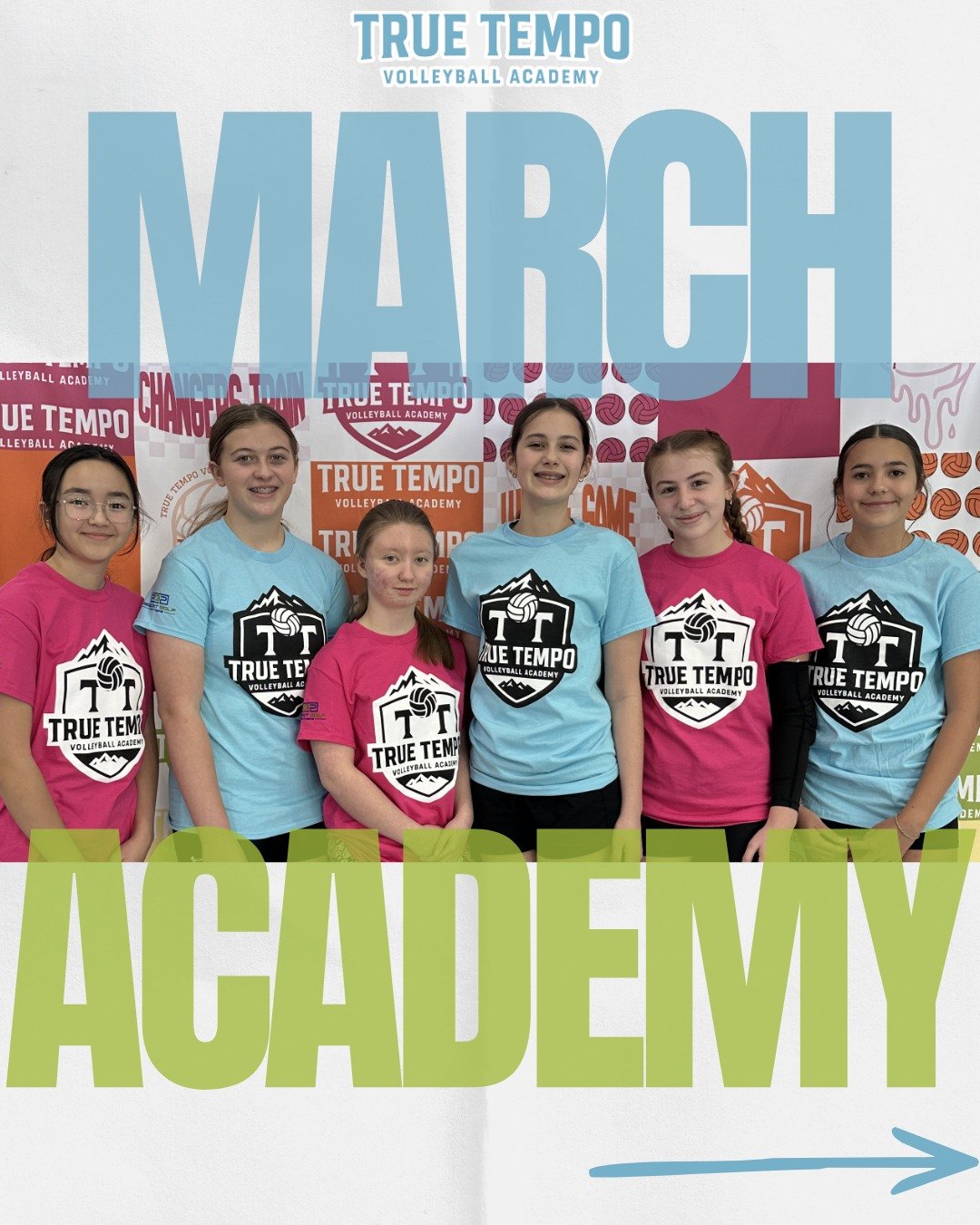 MARCH ACADEMY IS HERE! 🏐

Join Coach Daisy and Coach Maddie for a fun-packed March! Academy is a fantastic solution to those not participating in club this year, or for those wanting post-tournament touches!

Sign up at truetempovb.com, we'll see yo