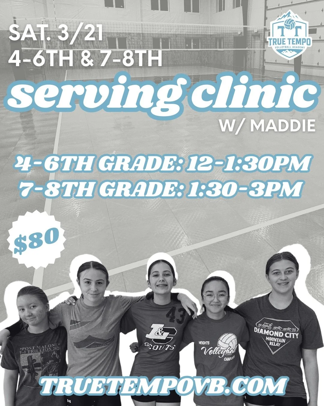 SERVES THAT CHANGE GAMES.

Saturday, 3/21
$80 with Coach Maddie

4&ndash;6th Grade, 12&ndash;1:30PM
7&ndash;8th Grade, 1:30&ndash;3PM

We are building pressure servers. Target work. Consistency. Controlled aggression. The kind of serve that forces fr