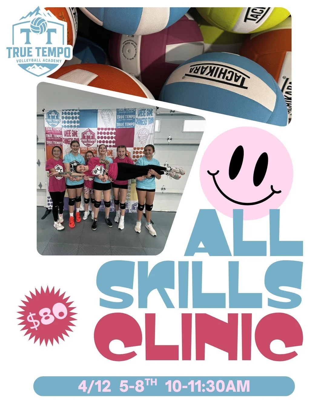 ALL SKILLS CLINIC ⚡with Coach Kelsey
5&ndash;8TH 🏐 APRIL 12 📅 10&ndash;11:30AM ⏰

This is where everything starts to come together. We&rsquo;re tightening skills, building consistency, and adding a competitive edge that keeps athletes engaged the e