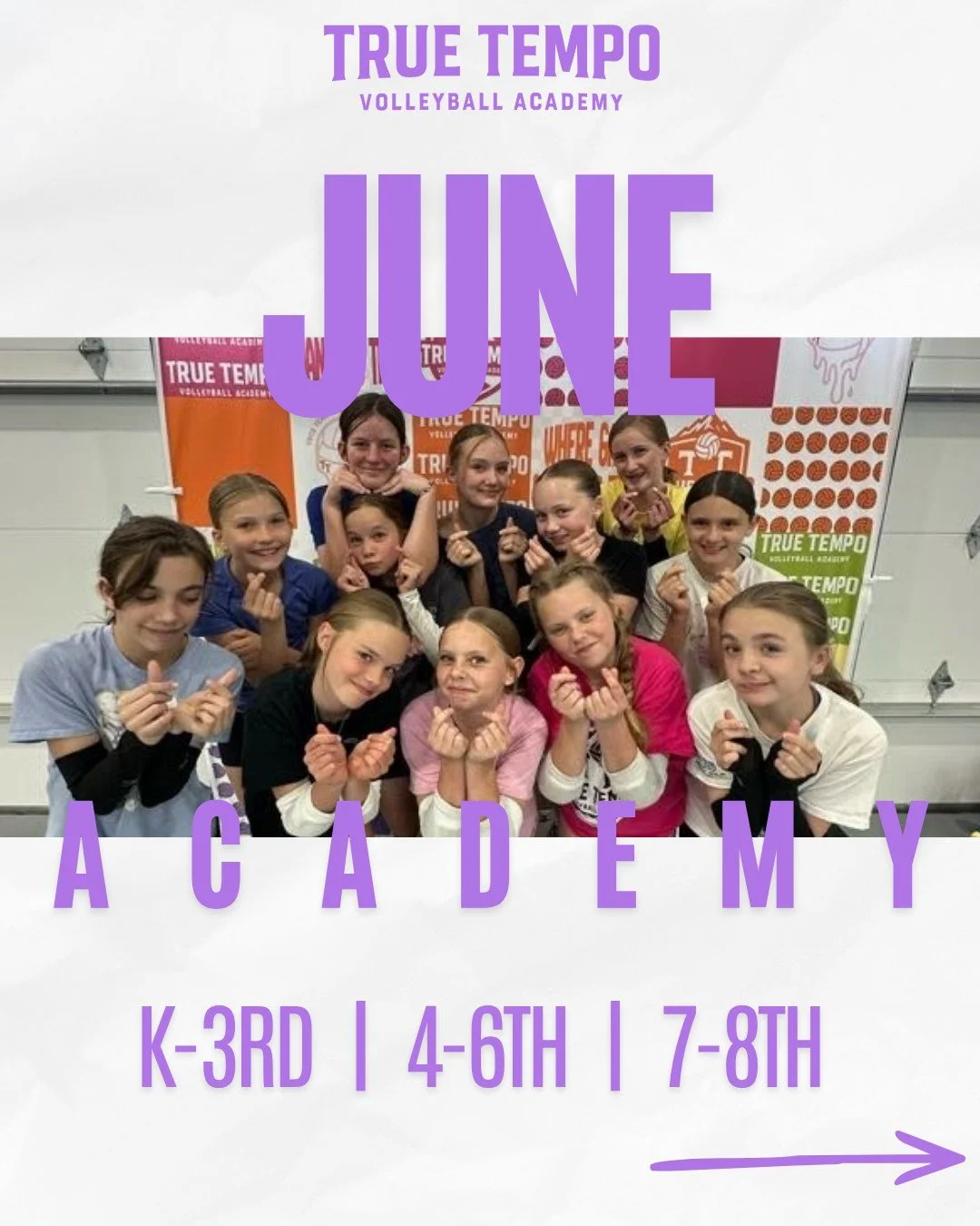 School's nearly out for all and the gym is CALLING. 🏐

June Academy is officially open and we are so ready to get back on the court with your athletes. Four weeks, three groups, one summer of serious skill building.

K-3rd with Coach Daisy | Mondays