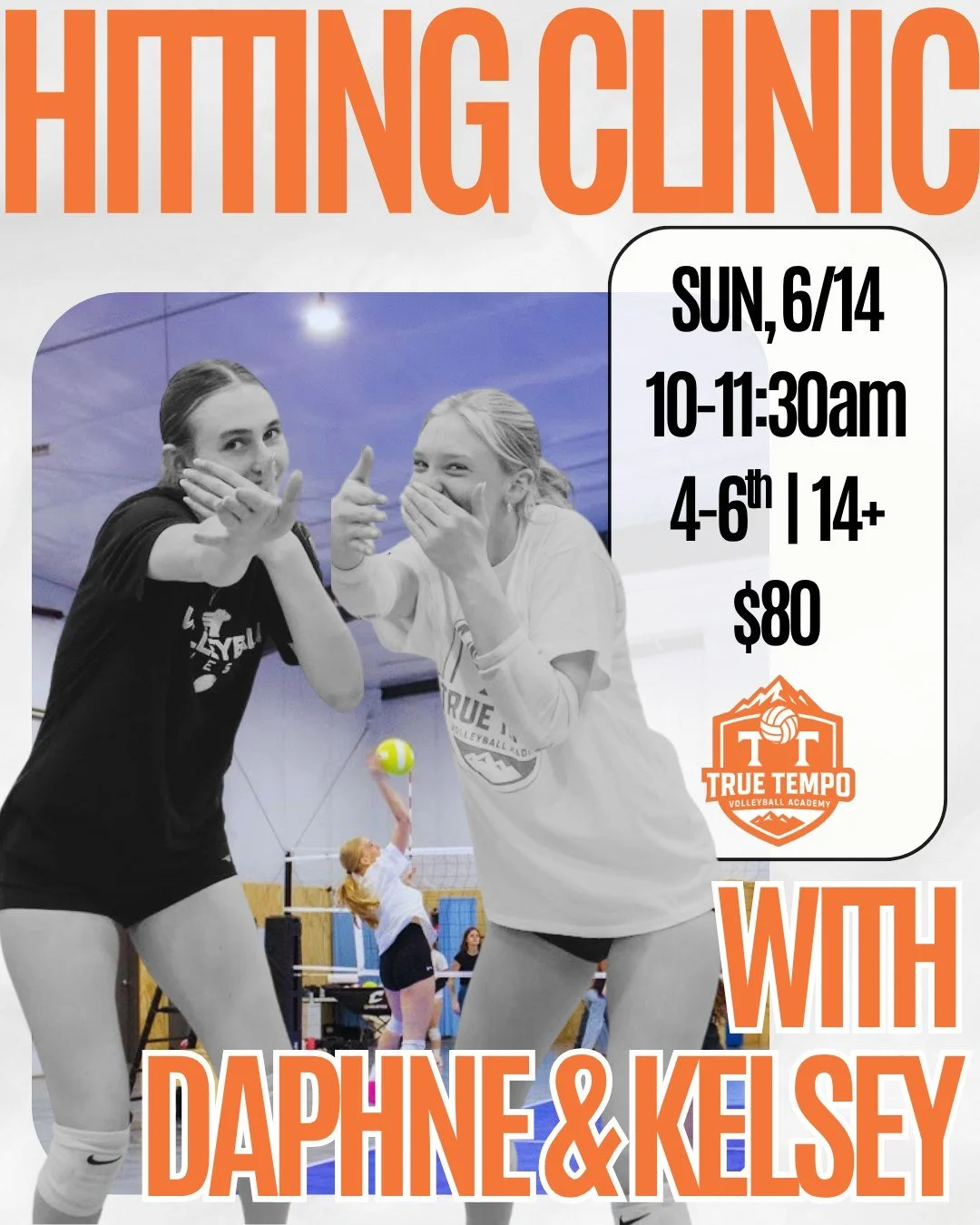 Arm swing, footwork, shot selection. Let's get to work. 🏐

Coach Daphne is running a Hitting Clinic for 4-6th grade athletes and Coach Kelsey is covering Hitting AND Blocking for 14+ on the same day. Two clinics, one morning, all offense and defense