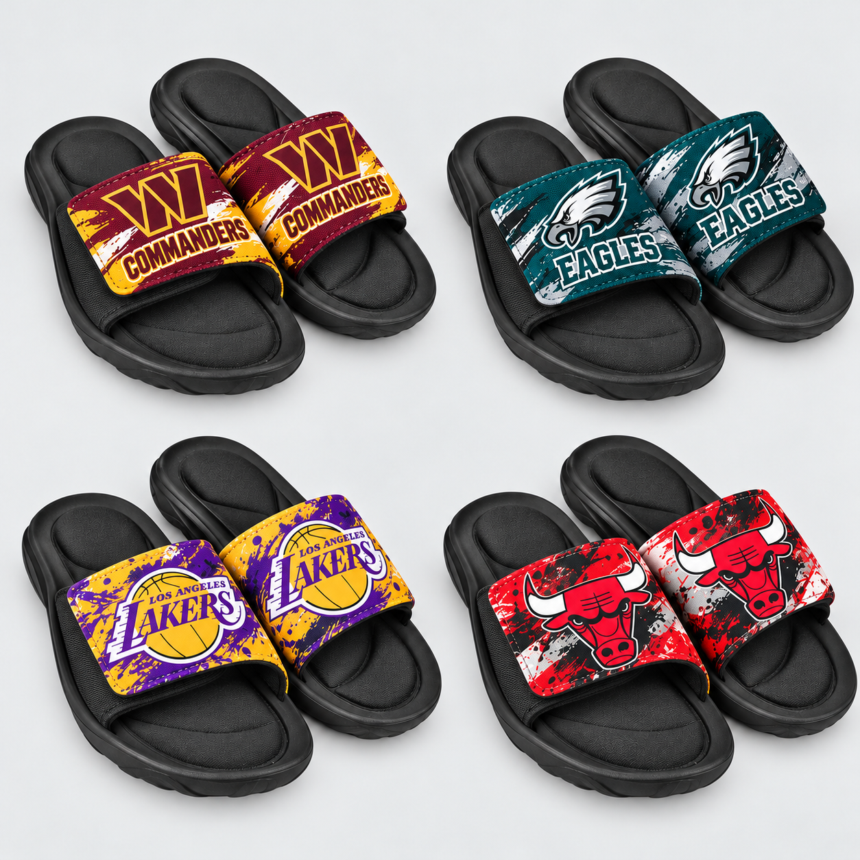Coming soon NFL and NBA custom slides: Commanders, Eagles, Lakers and Bulls mockup examples