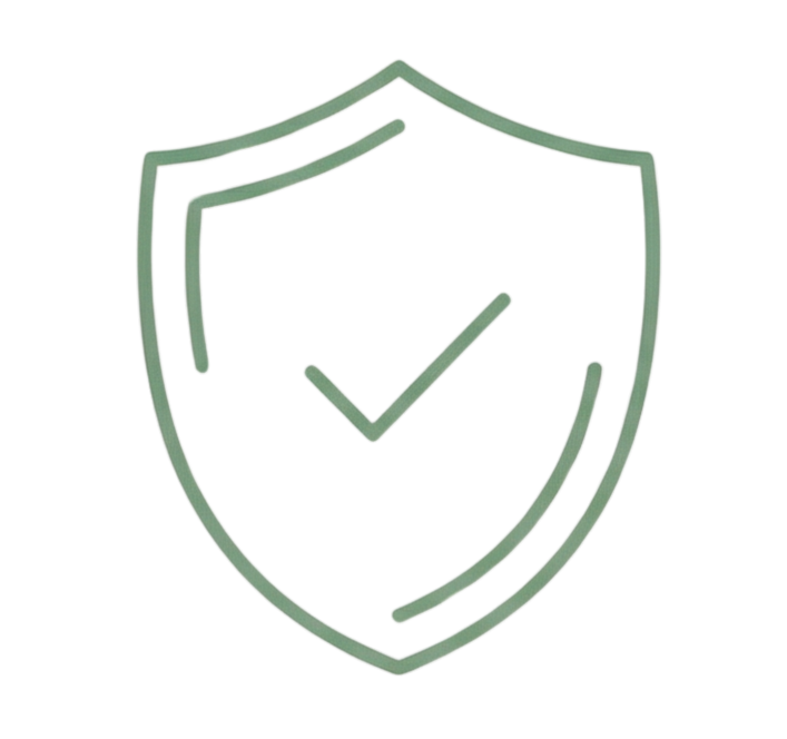 3D rendering of a shield with a checkmark symbol inside.