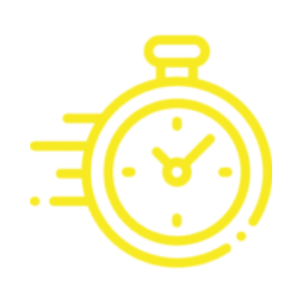 Sablier de chronomètre en style dessiné en jaune avec mouvement rapide