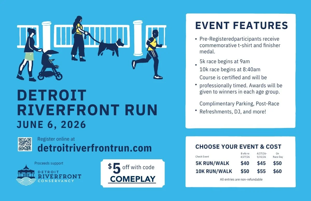 This is how to start your summer in Detroit right here. ☀️🏃&zwj;♂️

The Detroit Riverfront Run is back
June 6, 2026.

5K or 10K
Run it. Walk it. Just make sure you don&rsquo;t miss it.

This is one of those mornings where the city feels alive&hellip