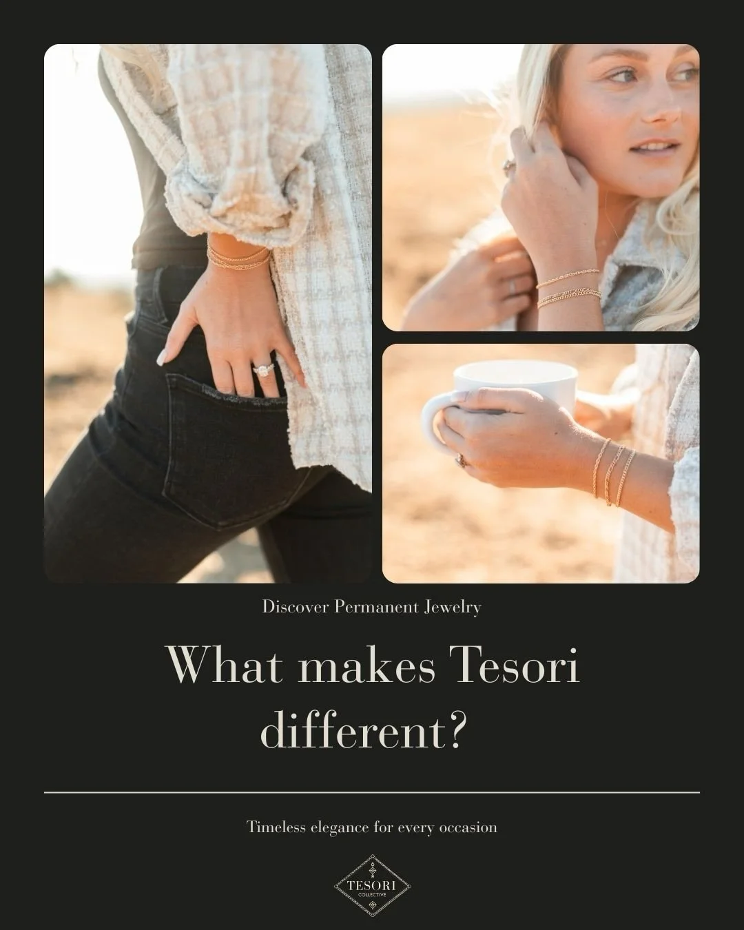At Tesori Collective, we don&rsquo;t just offer permanent jewelry &mdash; we offer an experience rooted in meaning. Every chain, every weld, every moment with us is intentional. We take the time to learn your story, understand what this piece represe
