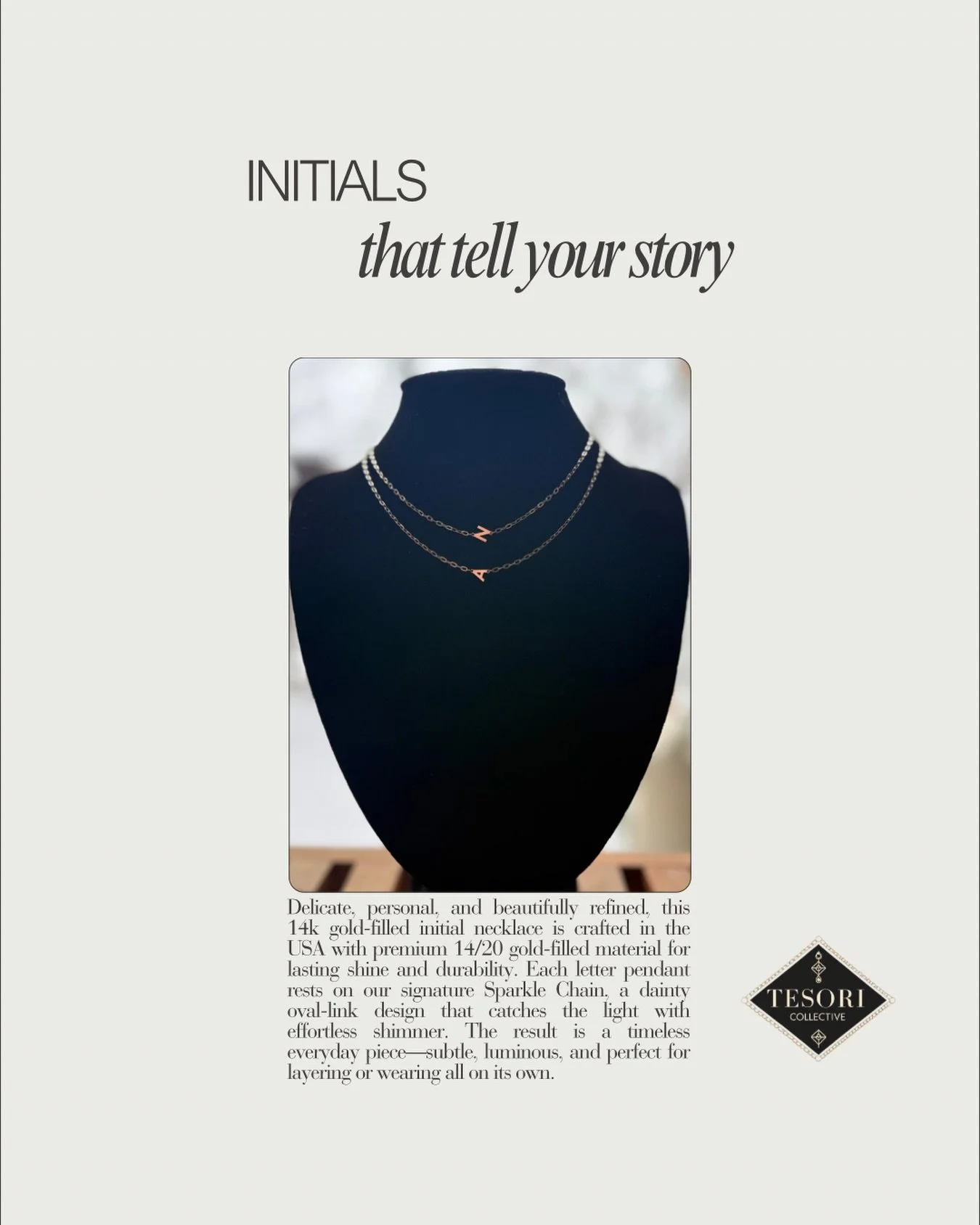 Our best‑selling initial necklaces are the kind of pieces you never take off &mdash; personal, meaningful, and made to shine every single day ✨

Now you can make yours completely your own. Choose the initial that tells your story, pick your metal (14