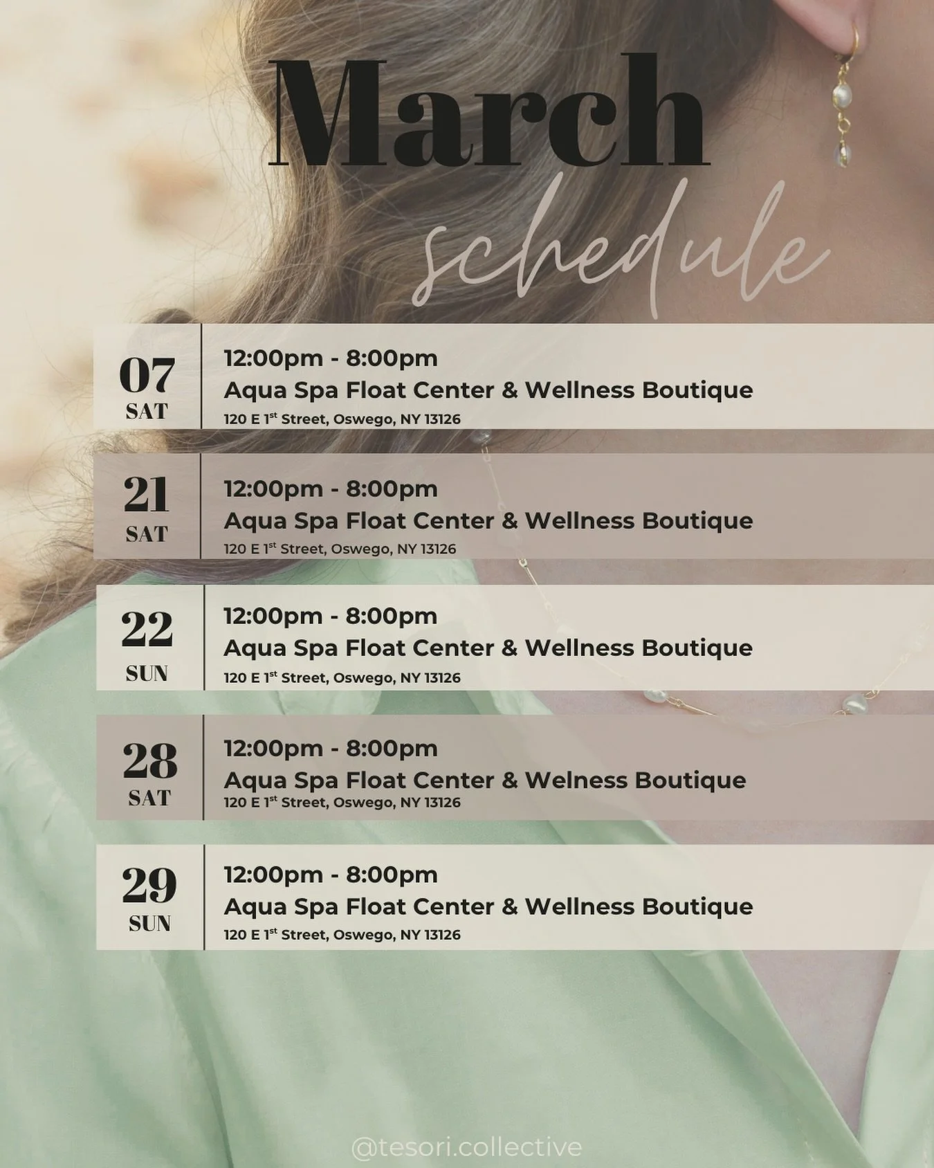 March is all about celebrating women who create, lead, and lift each other up.
We&rsquo;ll be at Aqua Spa for every event this month except one (booking for those dates available still)&mdash;honoring Women&rsquo;s History Month with permanent jewelr