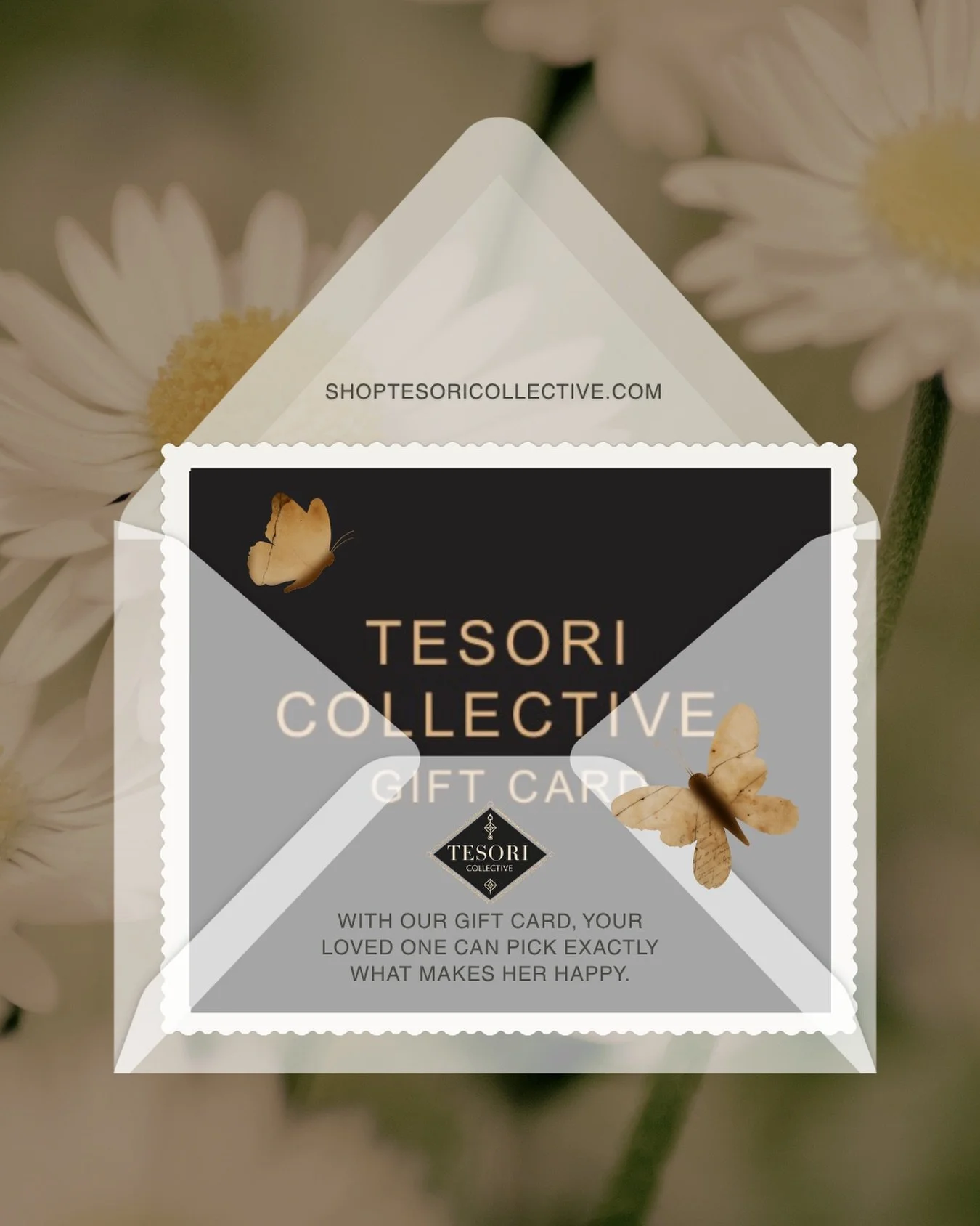A little sparkle, wrapped in a moment she&rsquo;ll never forget. ✨
When you want the gift to feel personal, thoughtful, and beautifully her, a Tesori Gift Card makes choosing joy effortless.  Available in both physical or virtual.  The perfect add on