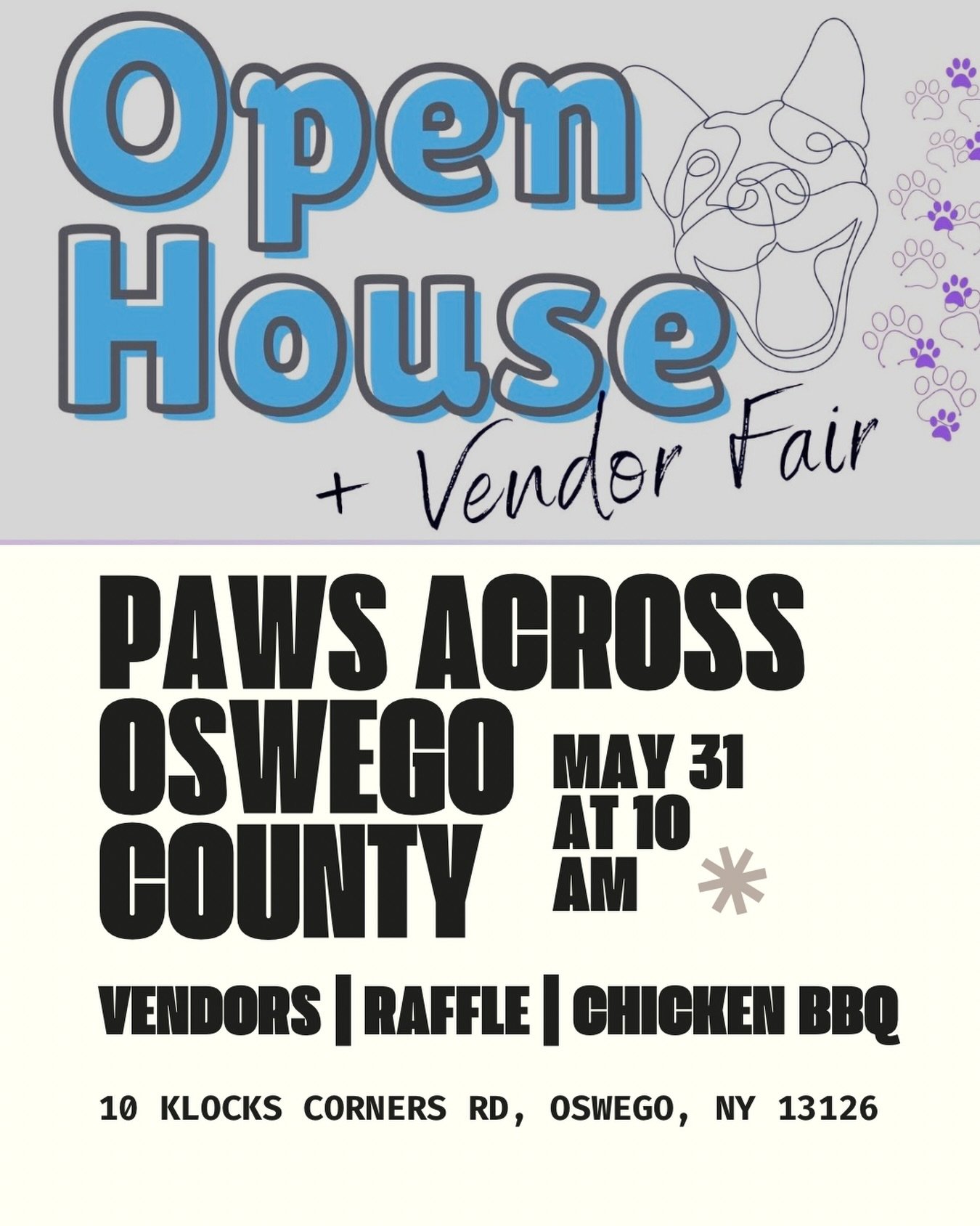 EVENT ADDED!
We&rsquo;re popping up at the Paws Across Oswego County Open House + Vendor Fair on May 30 at 10 AM &mdash; supporting a local rescue doing amazing work for animals in our community.
Come shop local, enjoy the day, and customize your loo