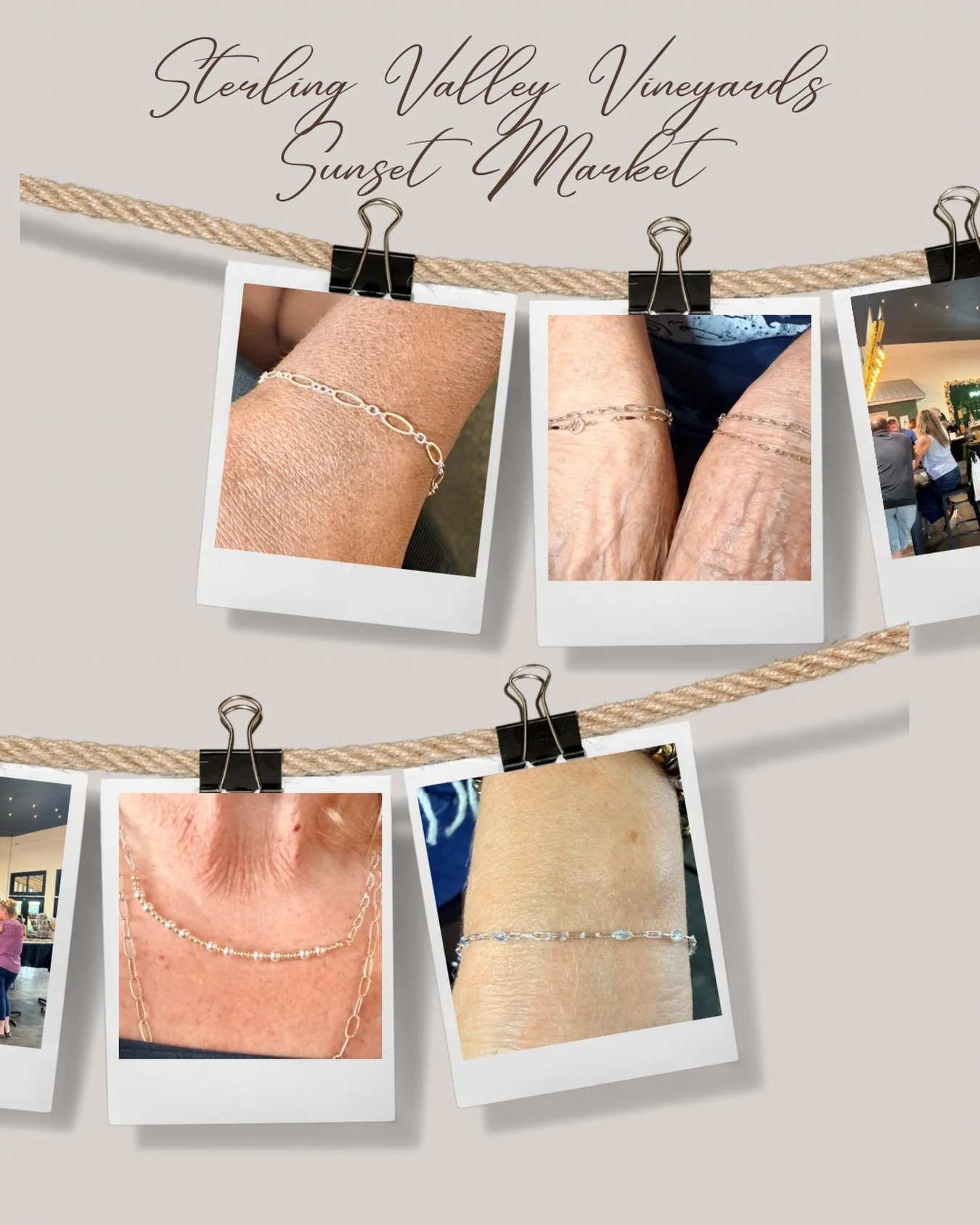 Just a small glimpse from last night &mdash; I never remember to take enough photos, so if you got a piece, share your bling so we can all see it.
If you didn&rsquo;t catch us (or you&rsquo;re building your stack), find us at Sterling Valley Vineyard
