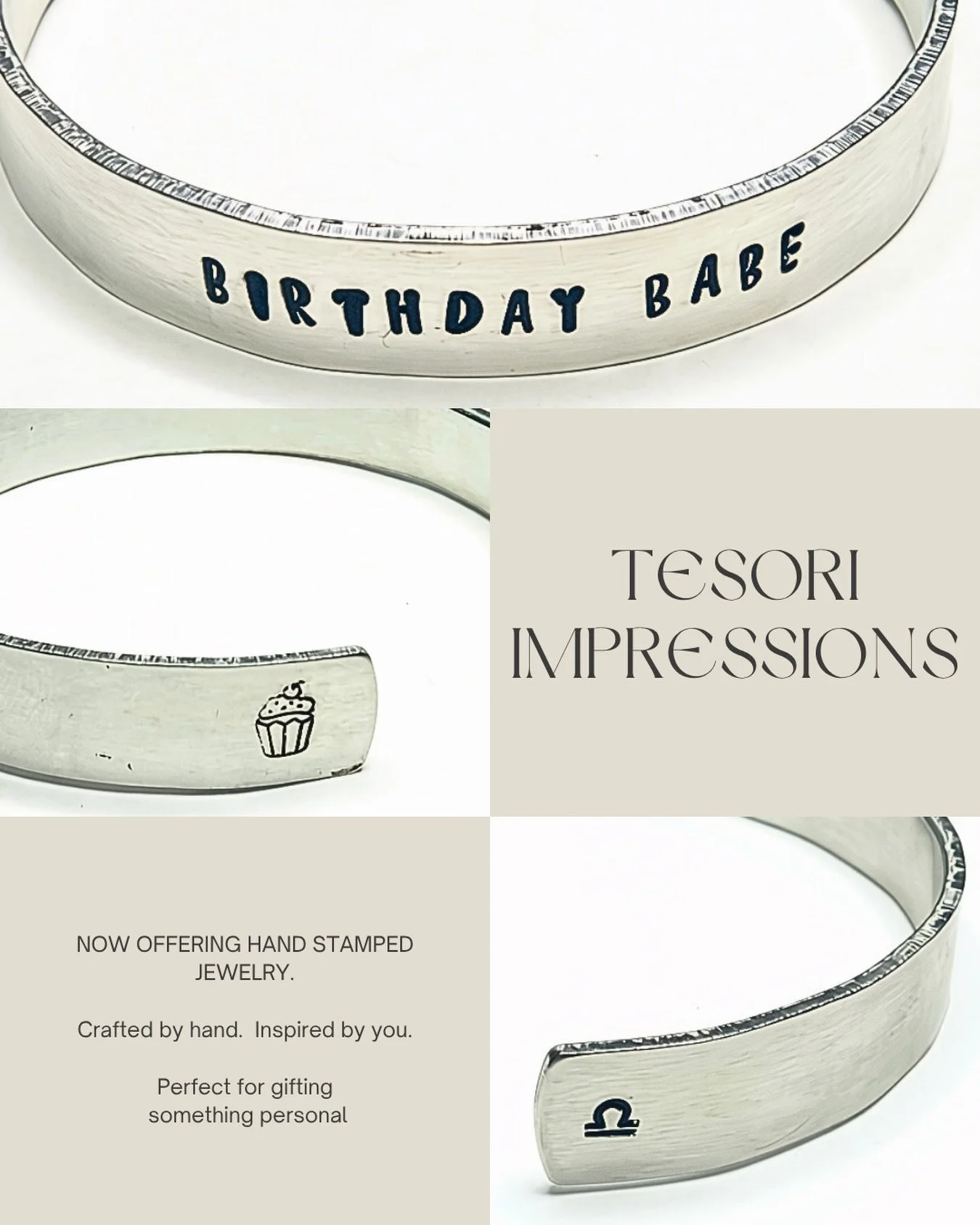 ✨Introducing Tesori Impressions &mdash; for everyone who&rsquo;s ever asked for a letter connector, wished for a more affordable gift option, or wanted a piece that feels truly personal.

Our new hand‑stamped bracelets are crafted in aluminum, copper