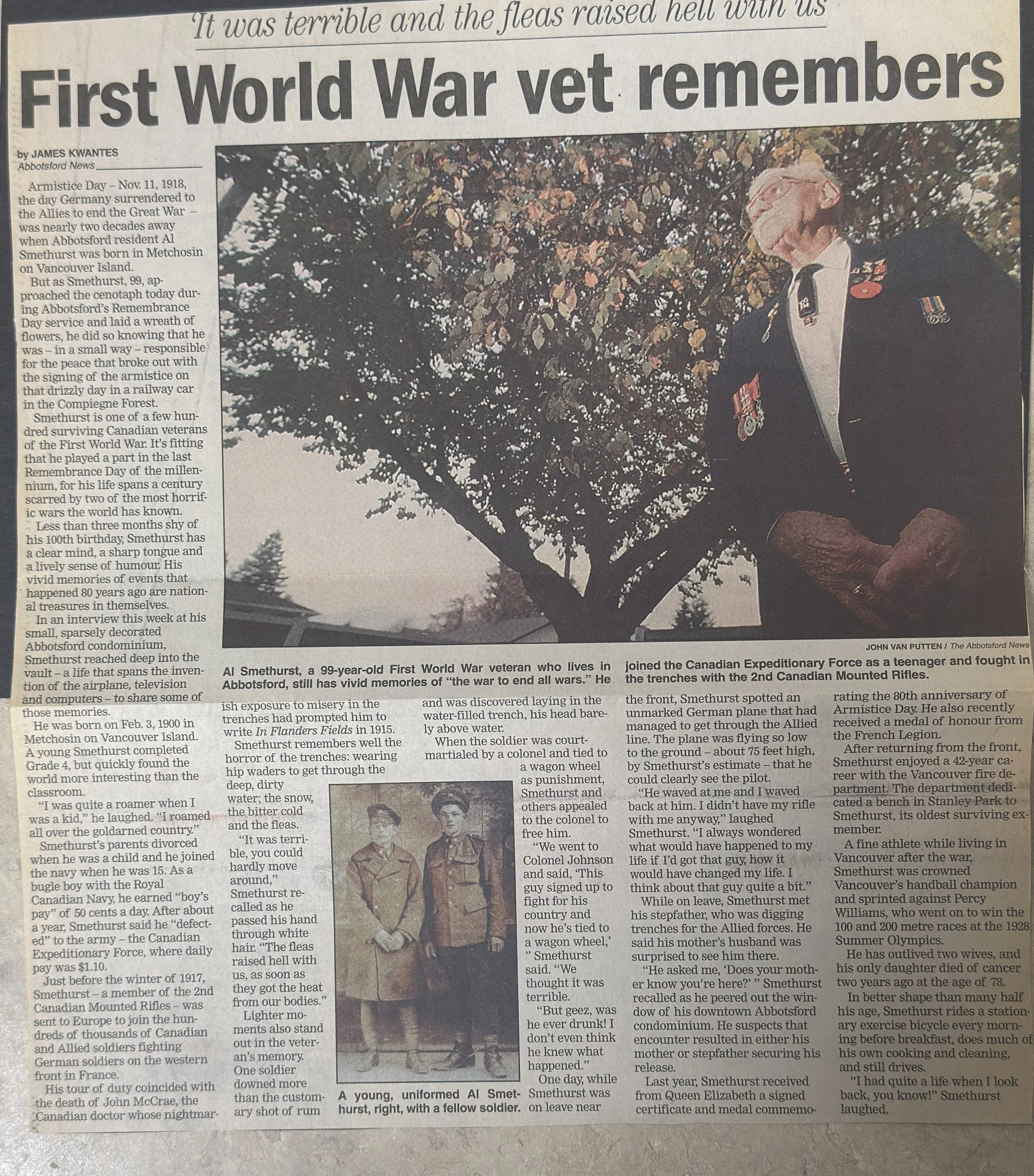 Alfred Smethurst WW1