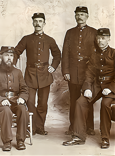 The first 4 mail carriers in Vancouver, BC

George Philip Carr (Left).  Father of Percy and Frank  Carr.  George was Vancouver letter carrier #3, February 1, 1895.
