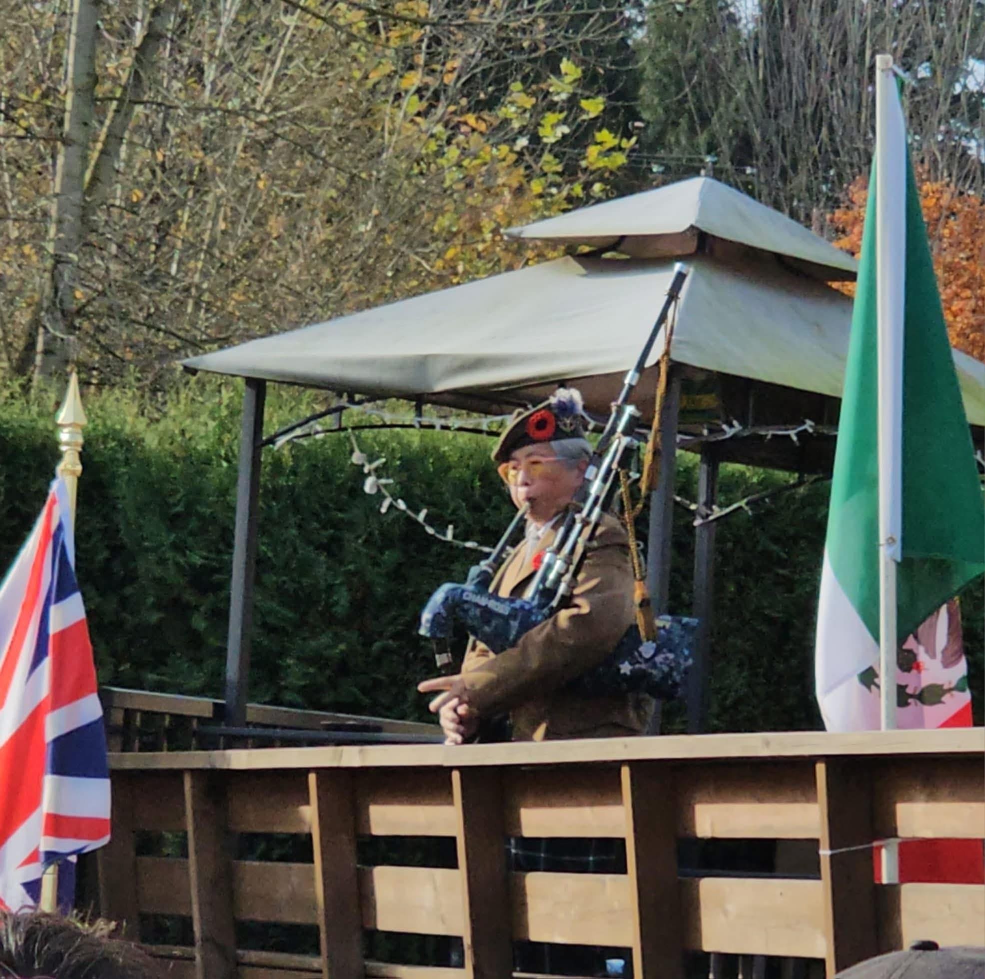 Remembrance Day 2025. Victoria Chan-Ross piper