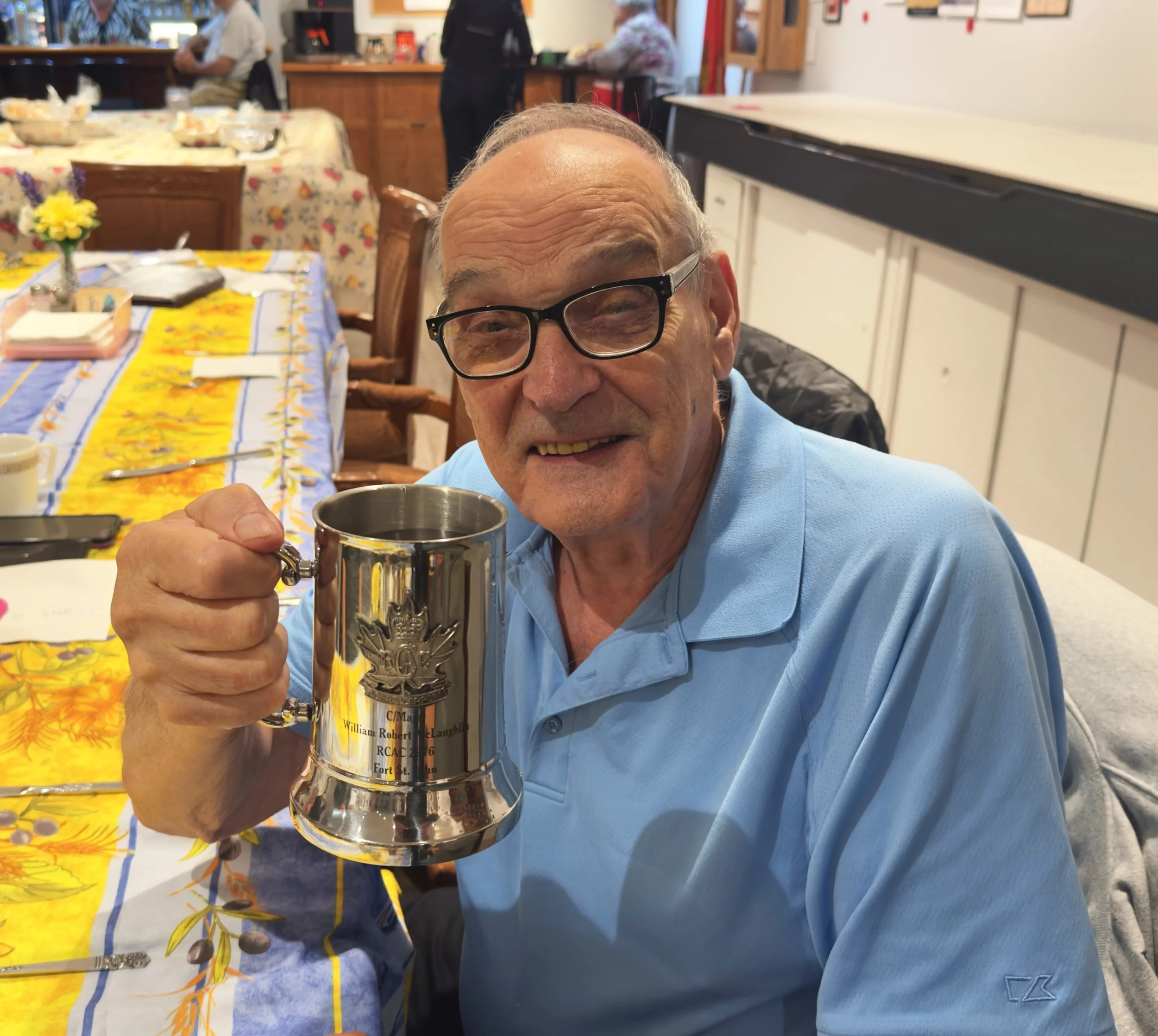 Robert McLaughlin receives his mug