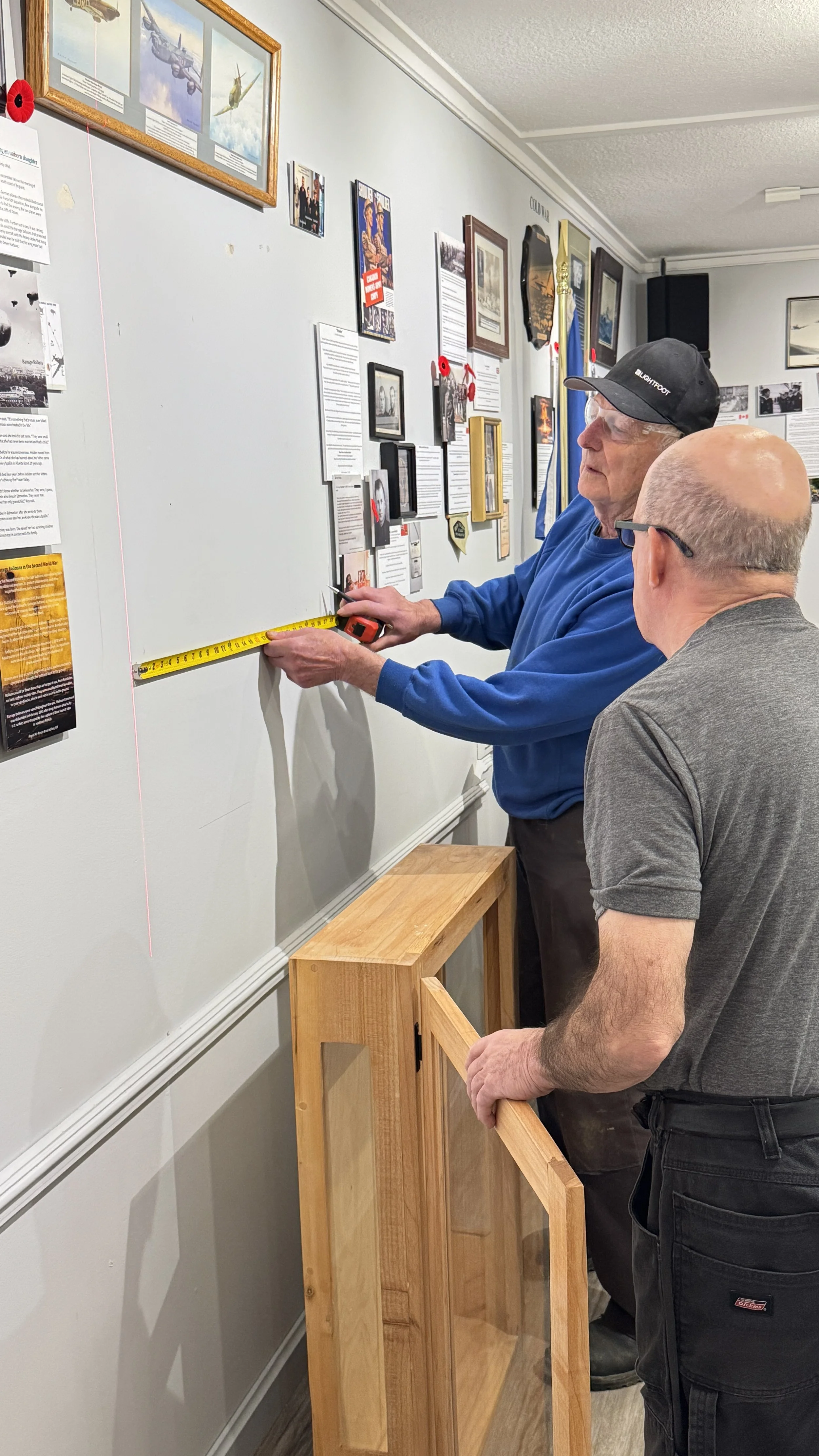 Installation of shadow box by Dave Lightfoot and Alexander Elliott