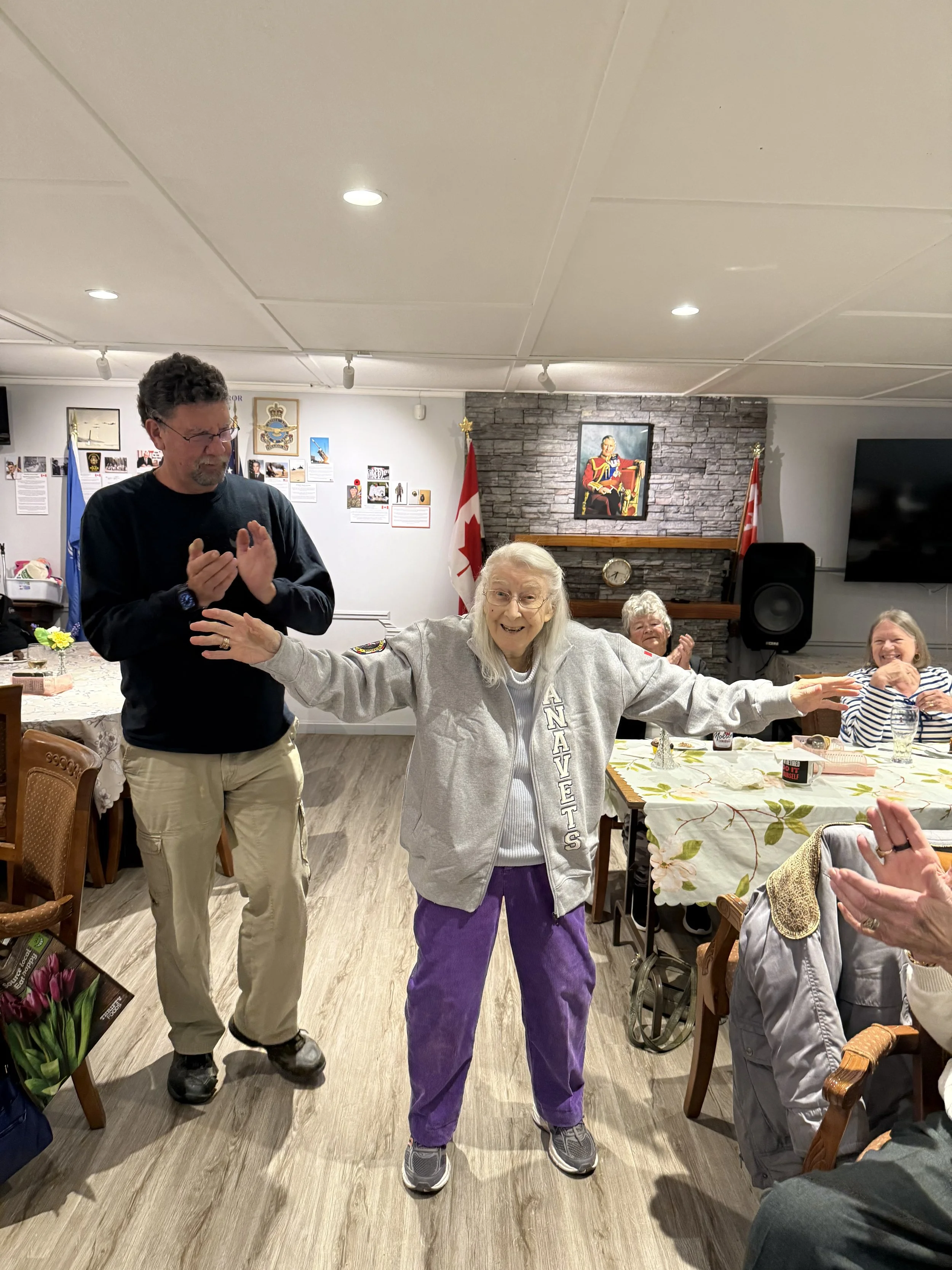 Shirly Thomas modelling her new ANAVETS jacket