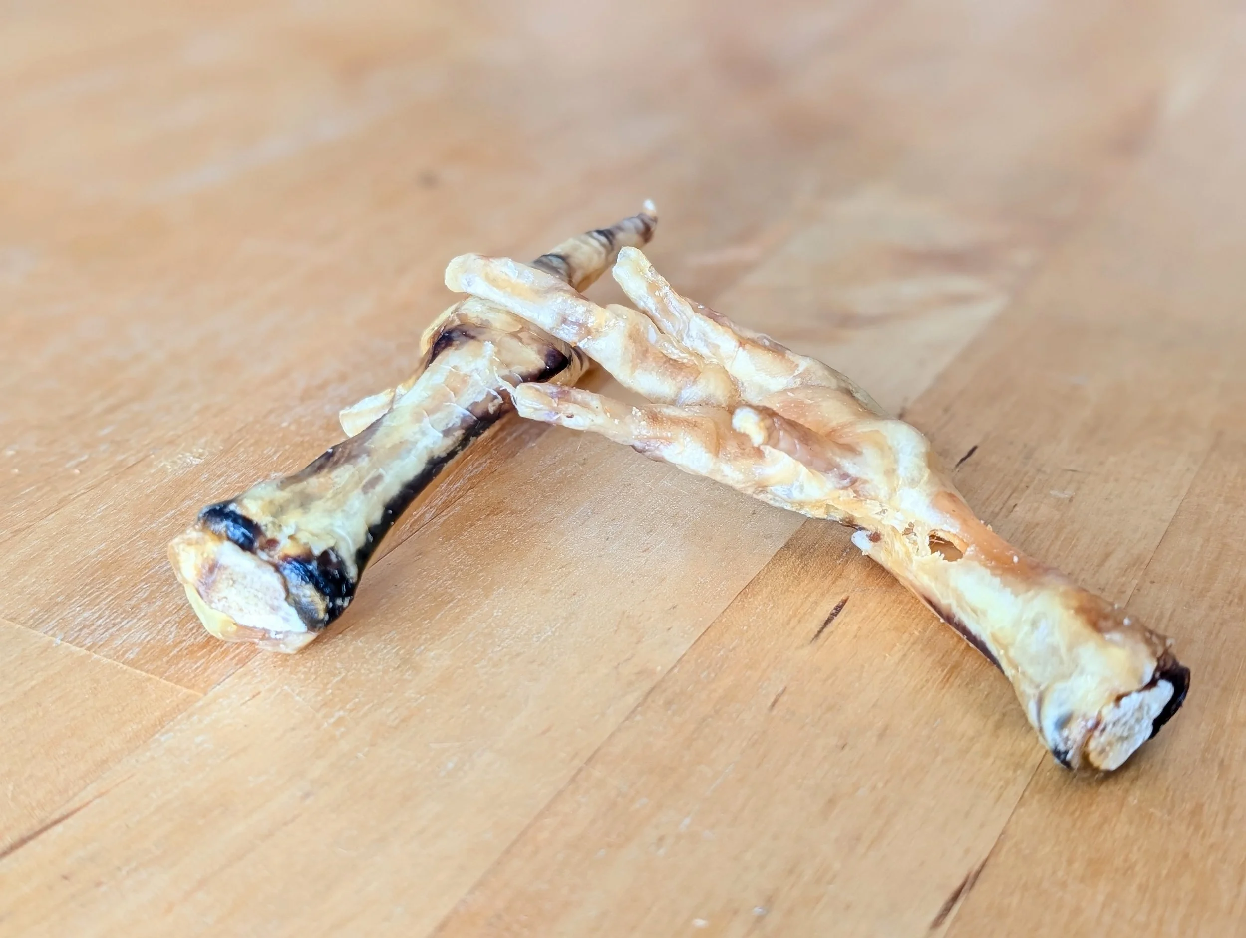 Mastication naturelle : Deux pattes de poulet