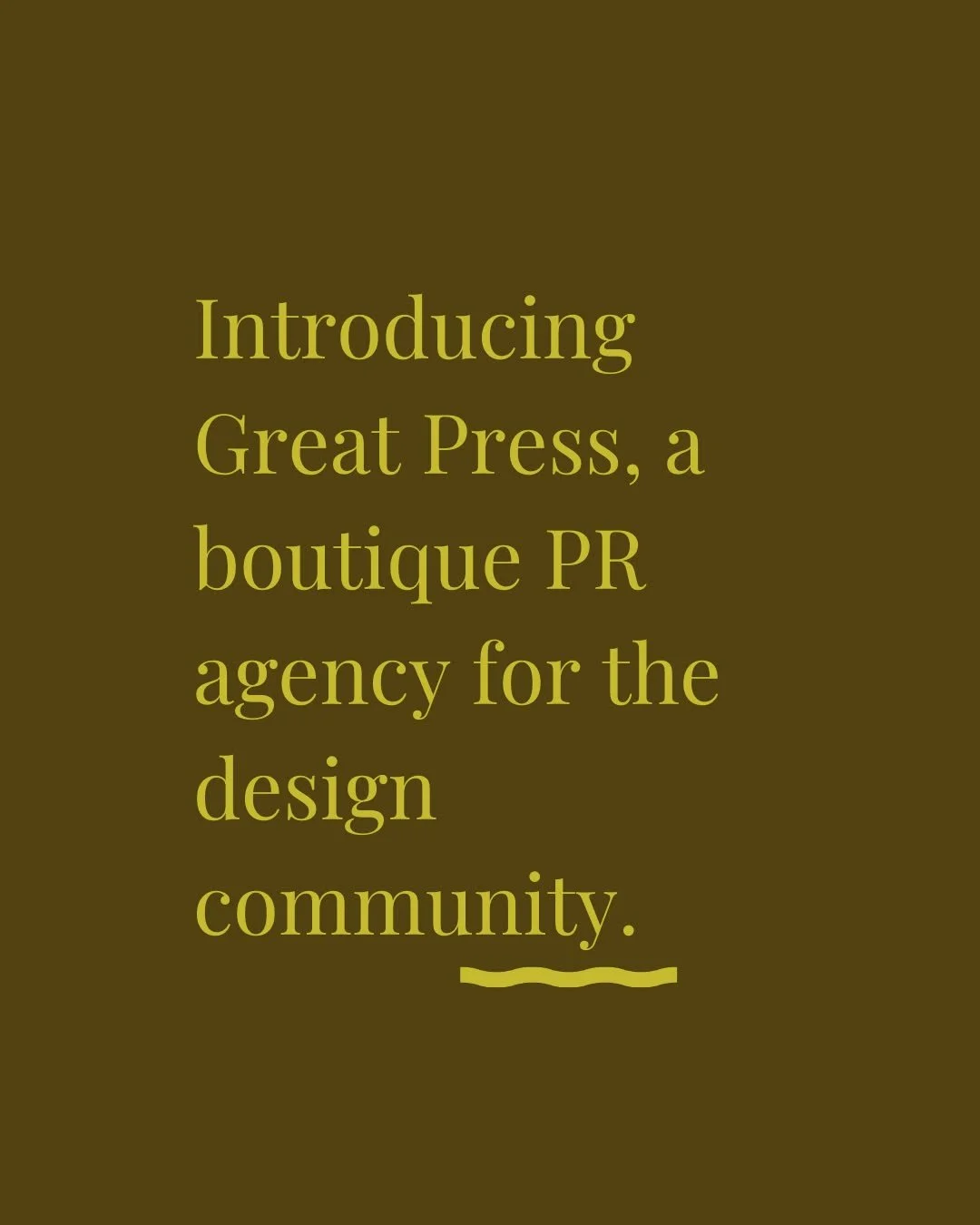 We&rsquo;re so excited to introduce Great Press.

Taylor Droddy and Sarah Gaudar have joined forces to co-found Great Press, a boutique PR agency rooted in a shared point of view, a thoughtful approach to press, and a deep appreciation for design-dri