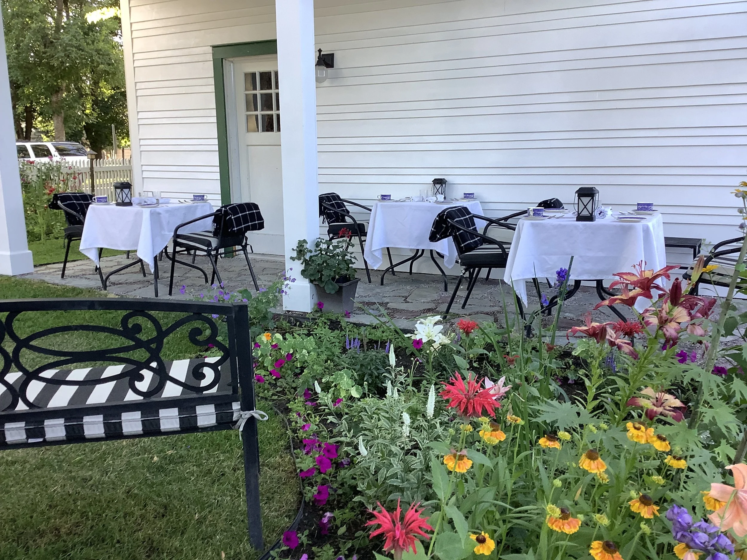 Garden terrace at Garden Wall Inn.