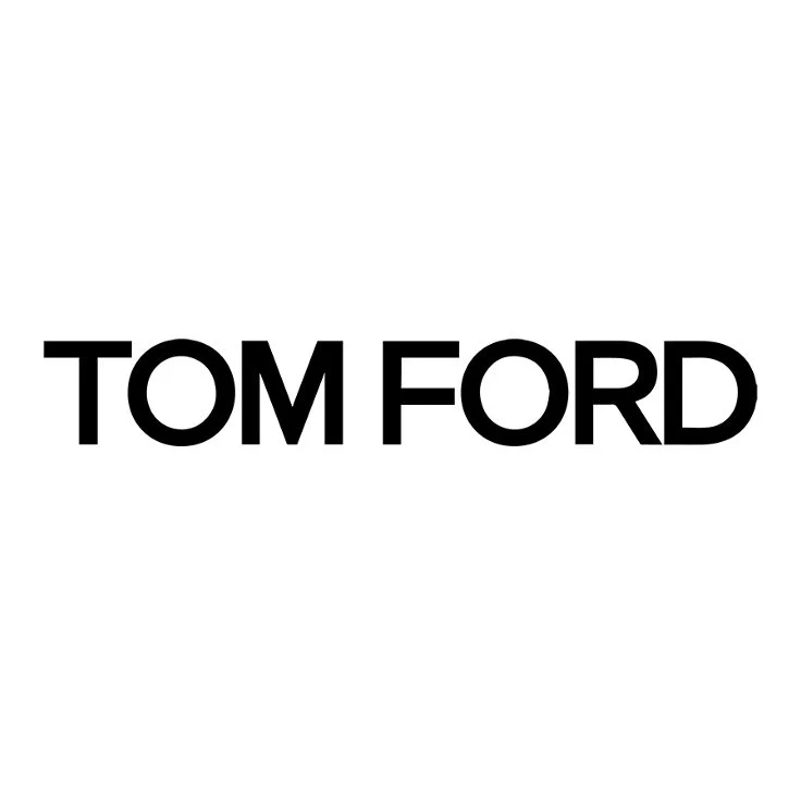 Logo de la marque Tom Ford en lettres noires sur fond blanc.