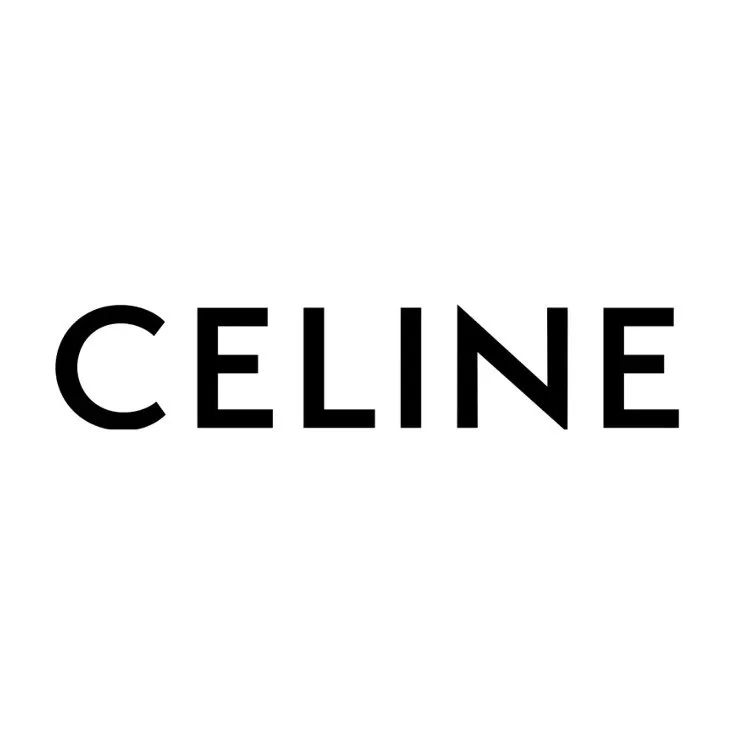Logo de la marque Celine en lettres noires sur fond blanc.
