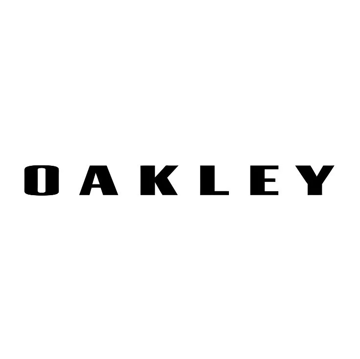 Logo de la marque Oakley en texte noir sur fond blanc.