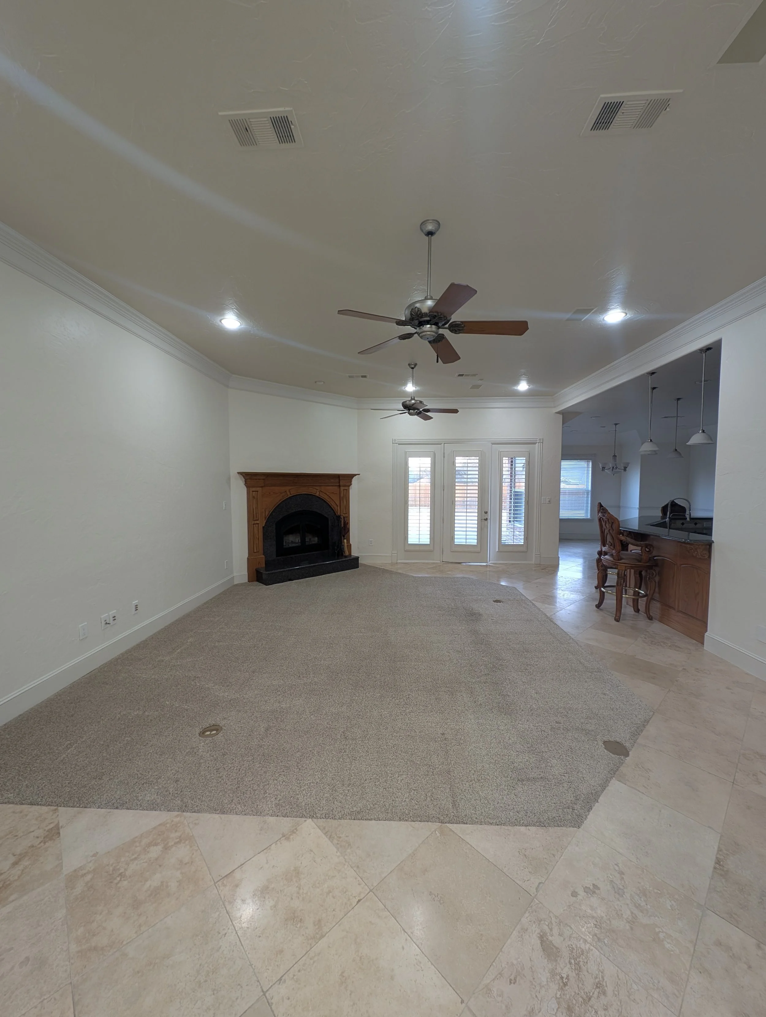 Interior Painting of living room in Shady Shores, TX - after