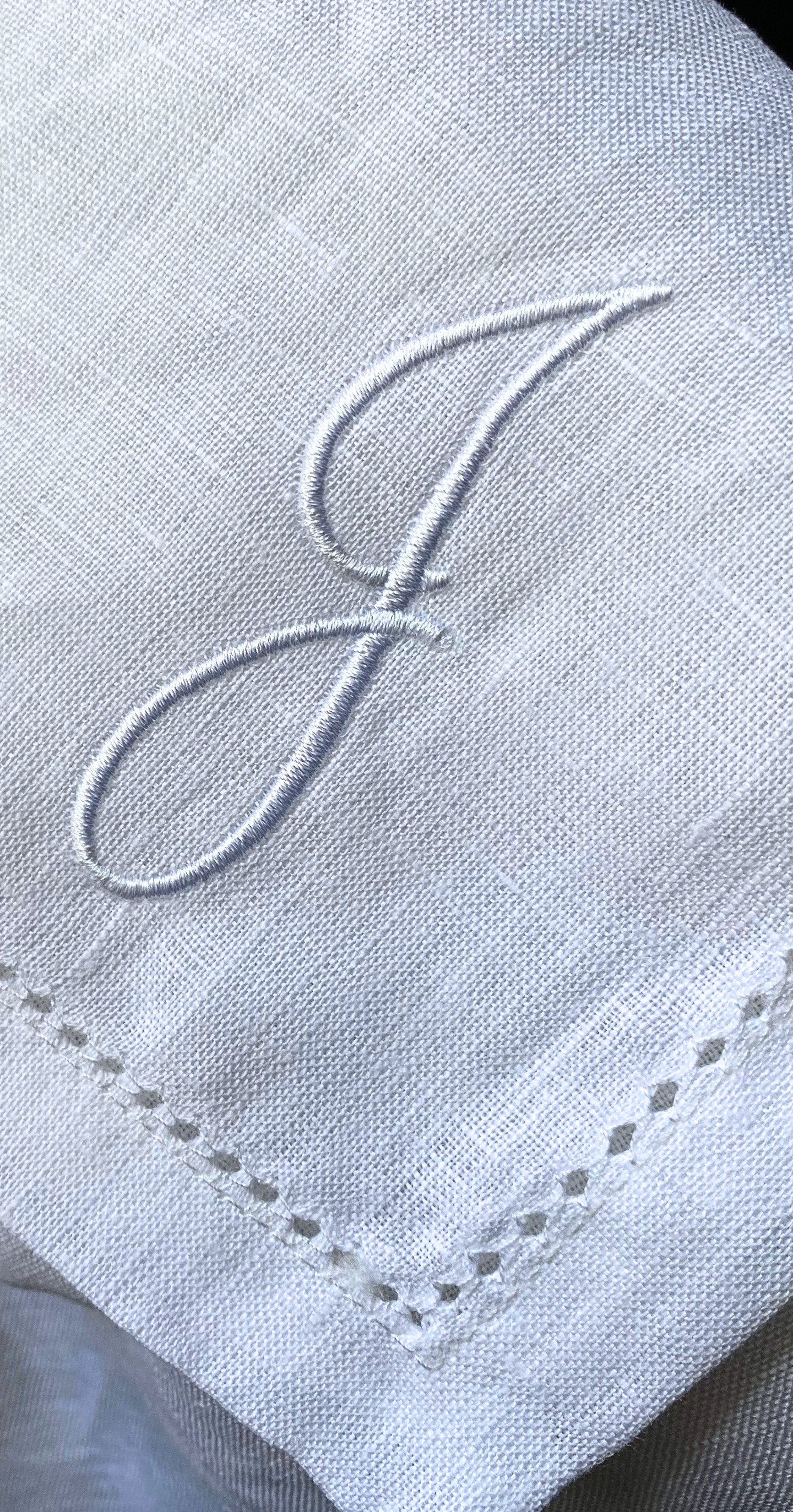 Linen Initial Monogrammed Napkin with Letter J