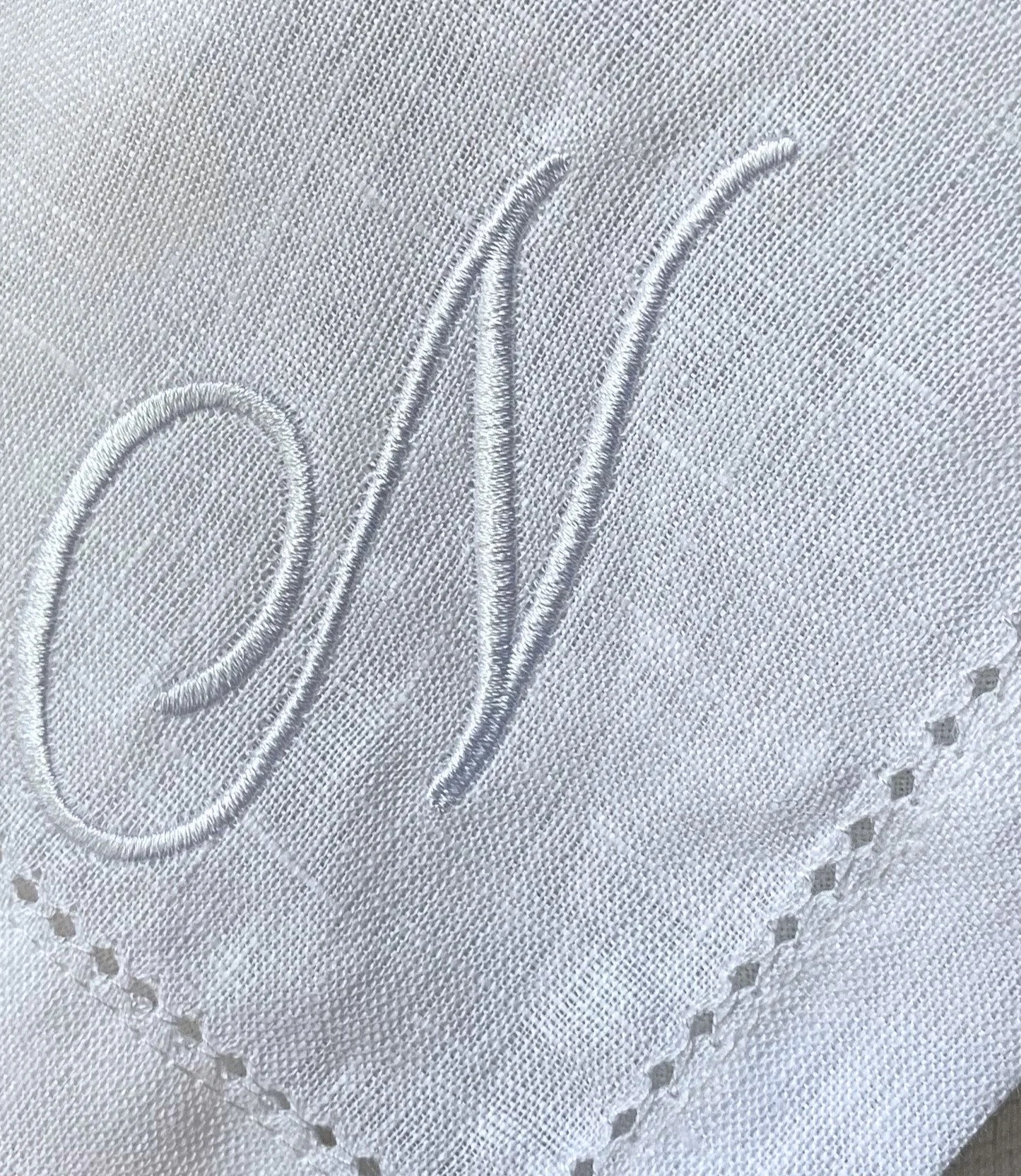 Linen Initial Monogrammed Napkin with Letter N