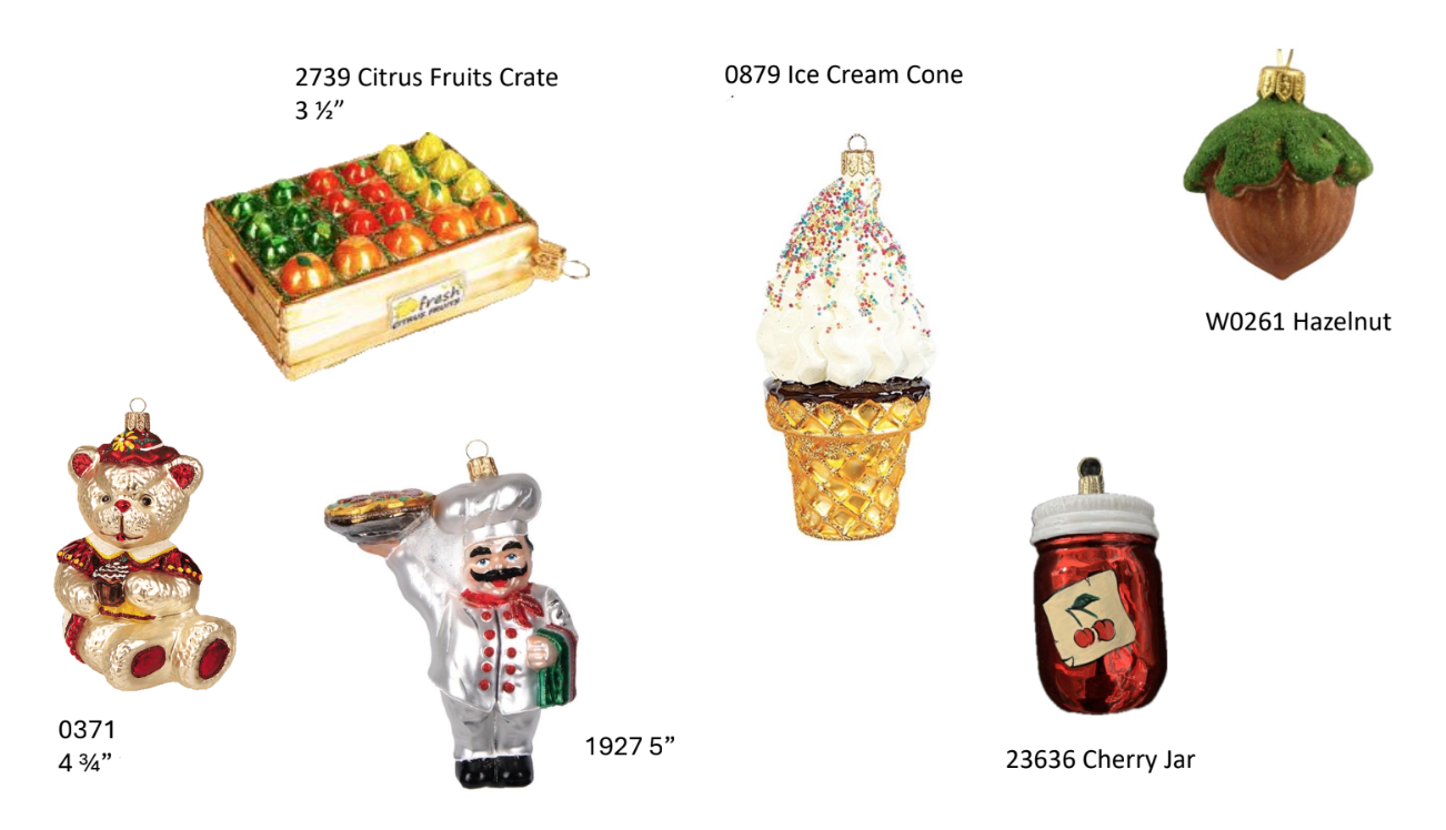 Fruits and Vegetables 3 - Glass Holiday ornaments