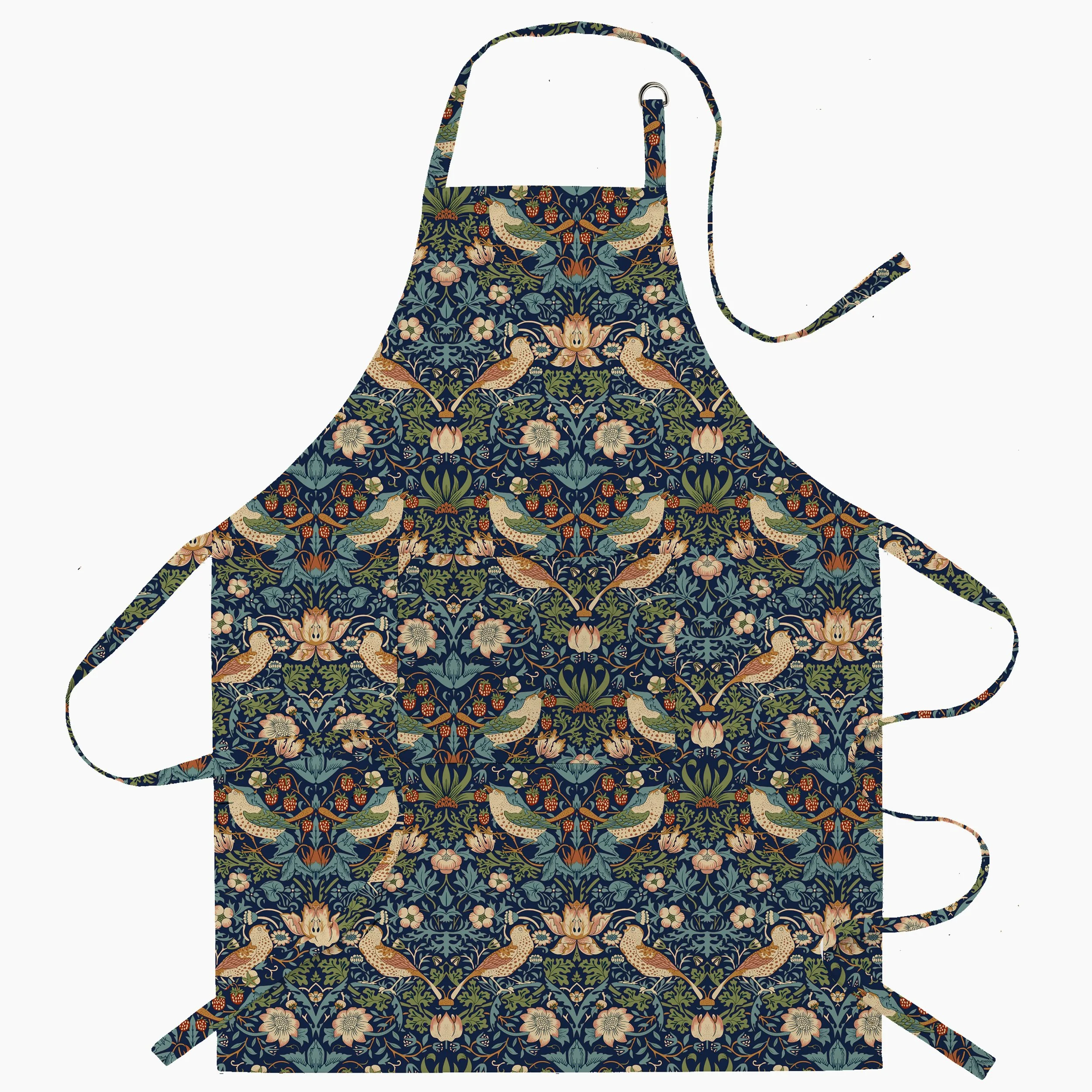 Le Château x William Morris Designs  - Strawberry Thief Navy Apron