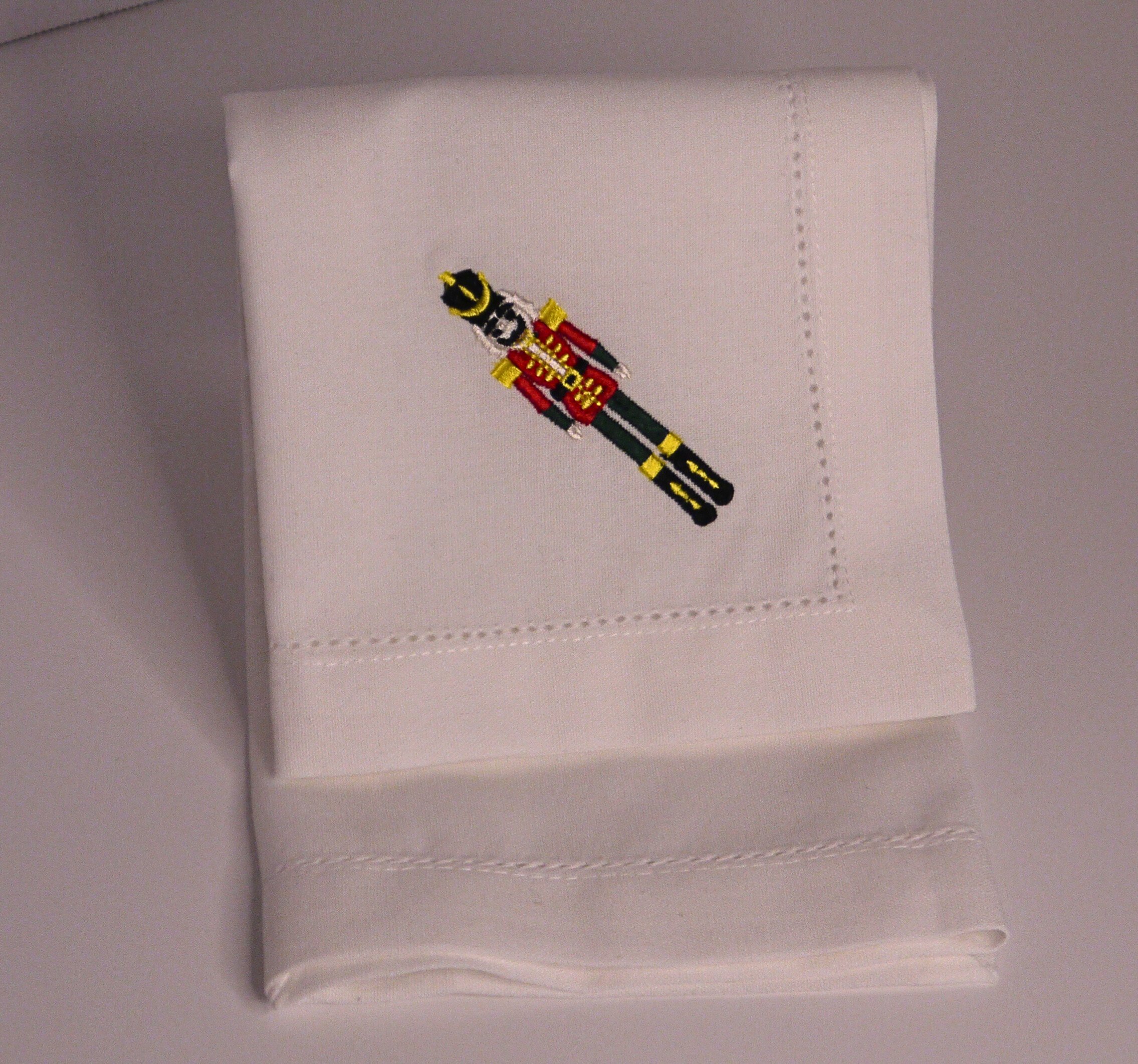 Nutcracker Embroidered Linen Napkin