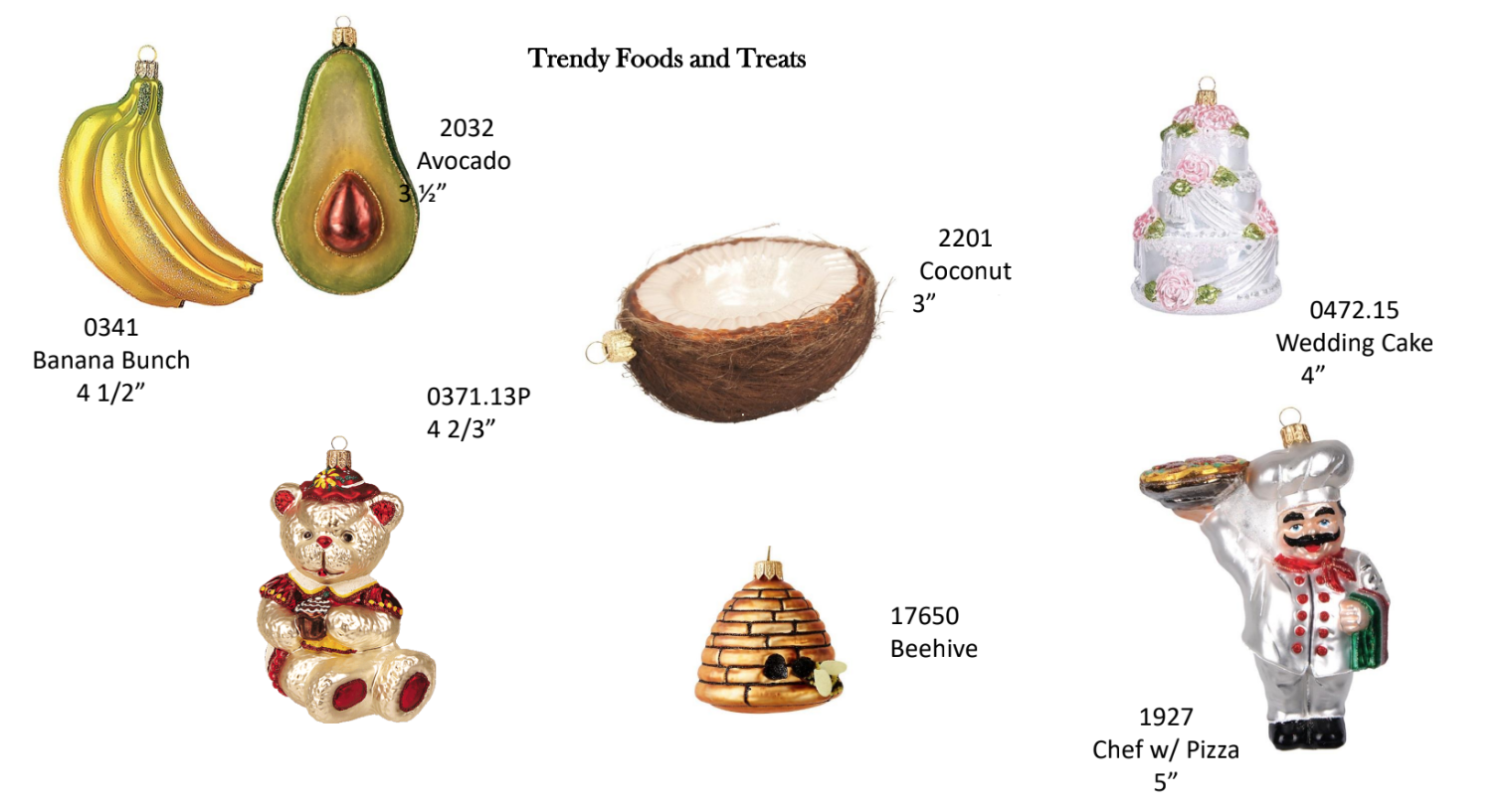 Trendy Treats - Glass Holiday ornaments
