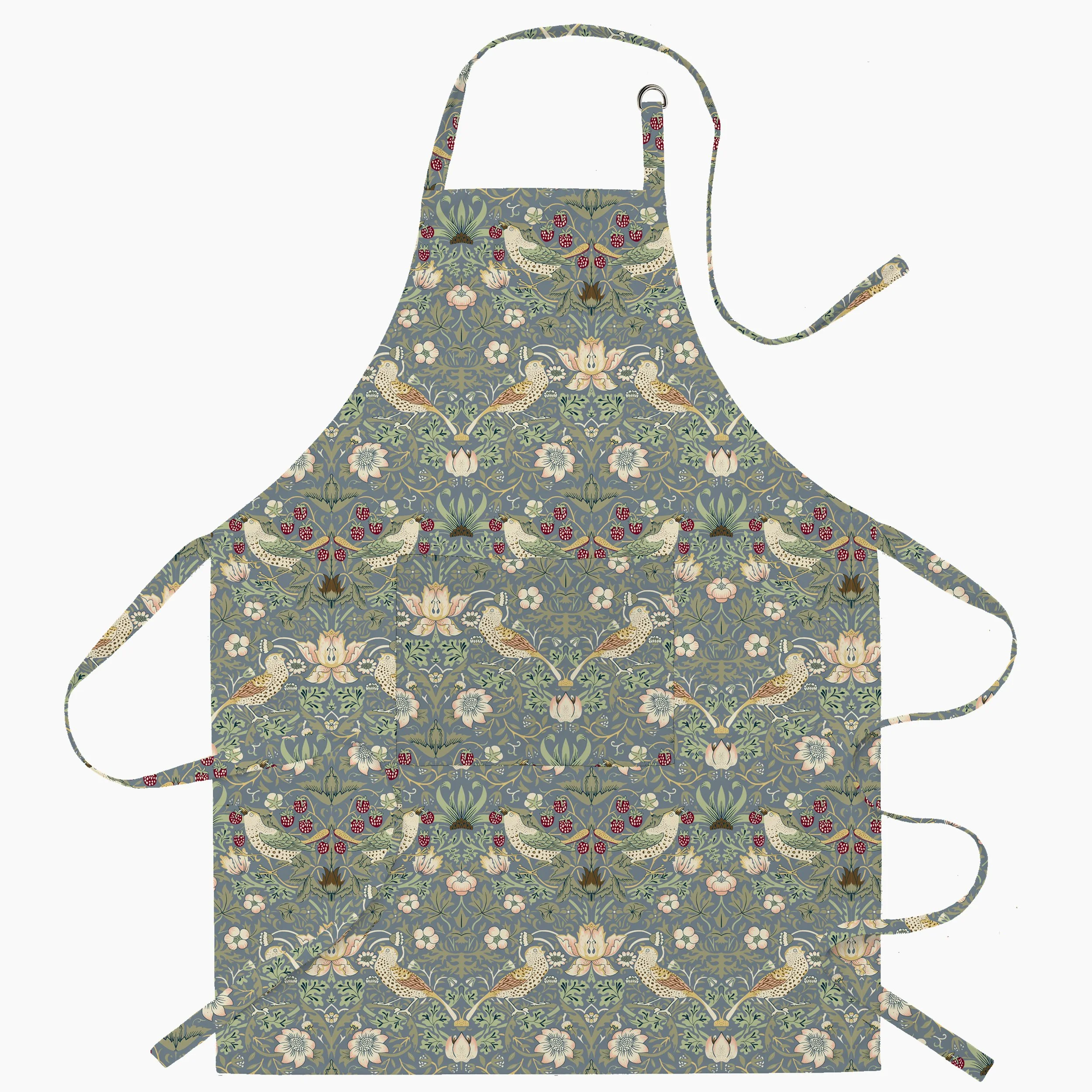 Le Château x William Morris Designs  - Strawberry Thief Blue Apron