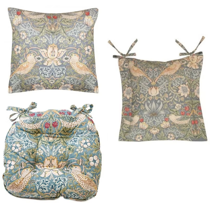 Le Château Fine Linens x William Morris - Strawberry Thief Blue