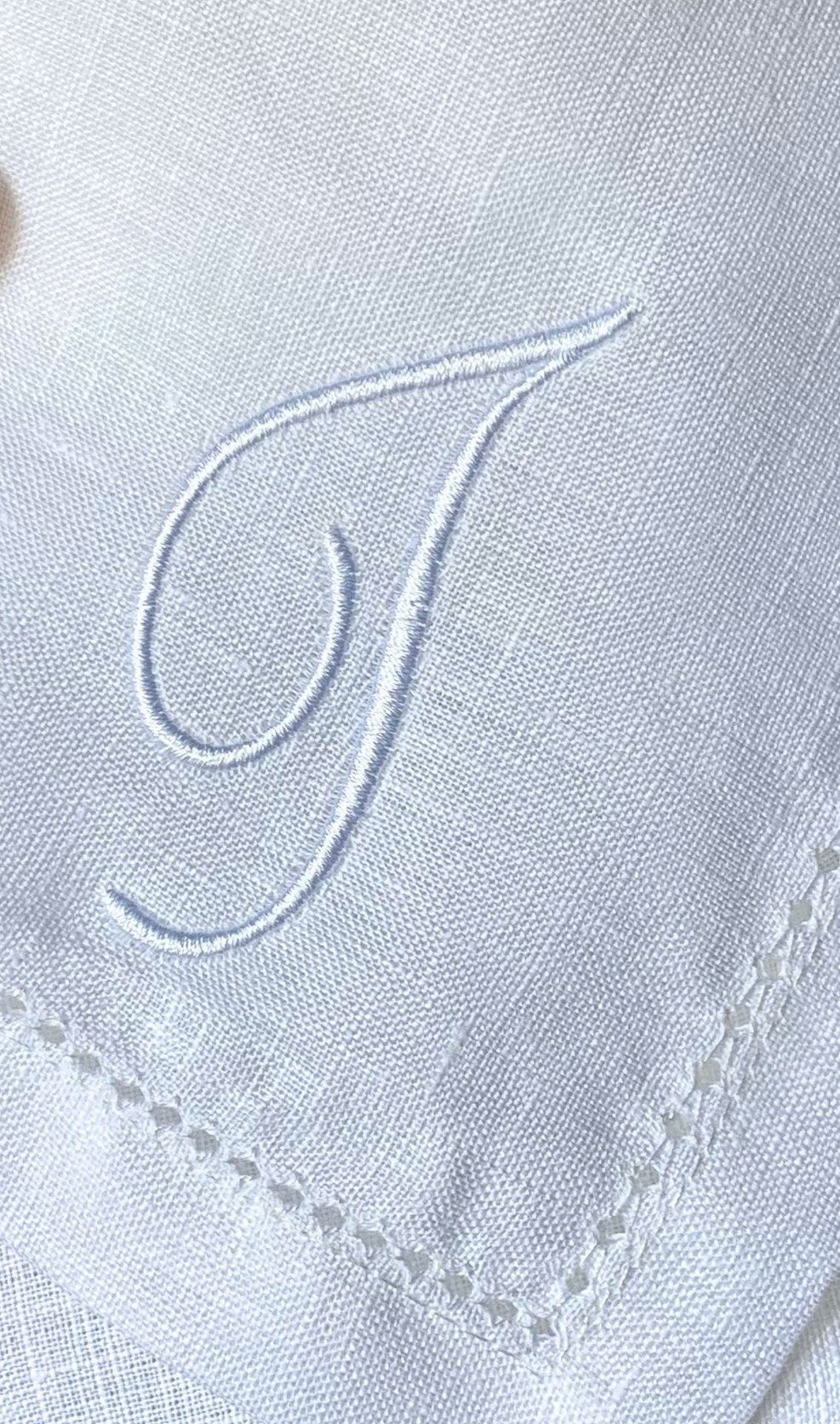 Linen Initial Monogrammed Napkin with Letter T