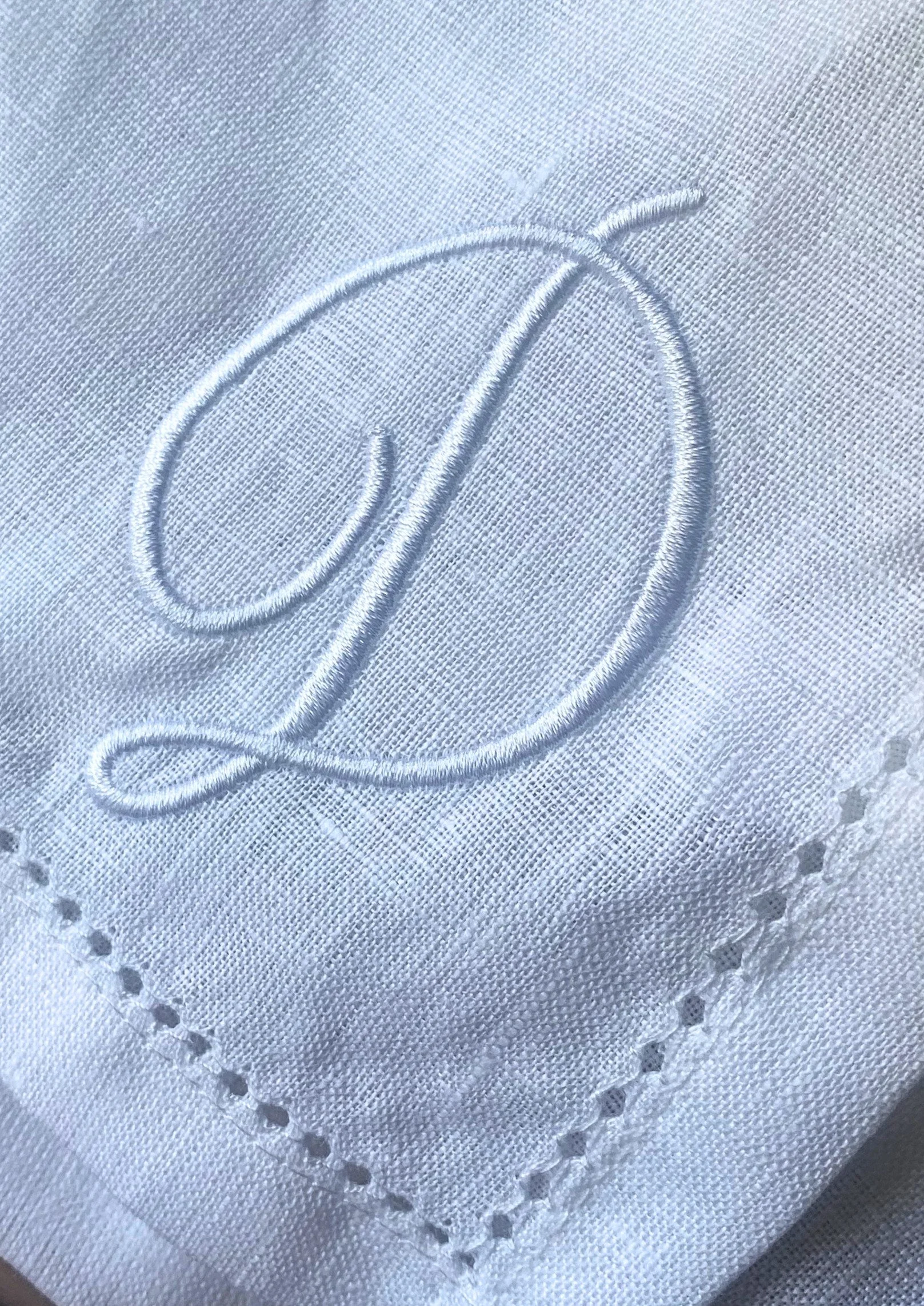 Linen Initial Monogrammed Napkin with Letter D