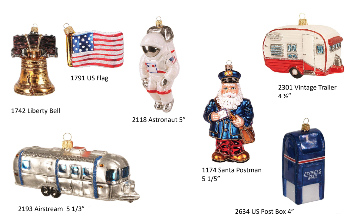 USA Ornaments - Glass Holiday Ornaments