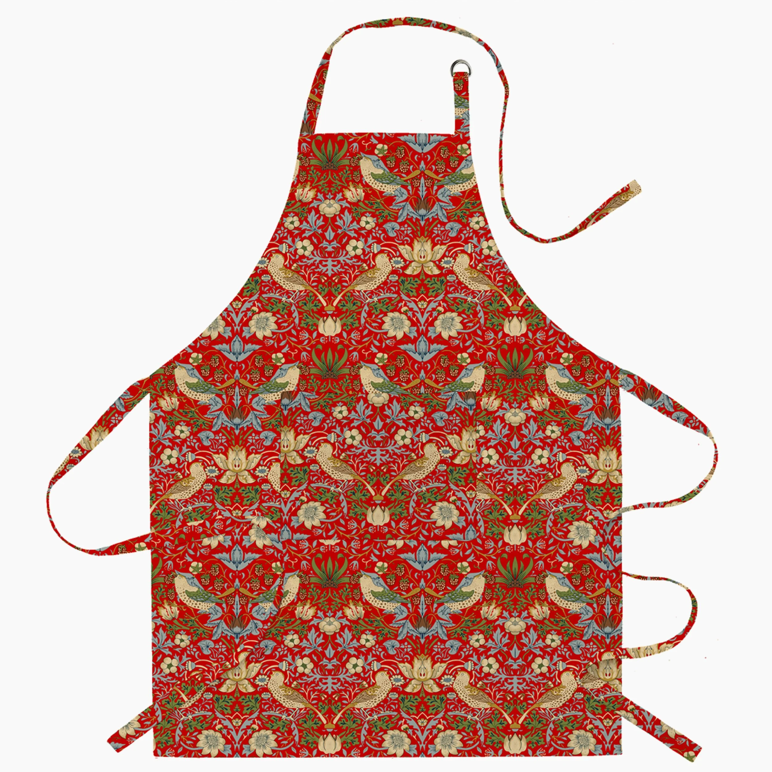 Le Château x William Morris Designs  - Strawberry Thief Red  Apron