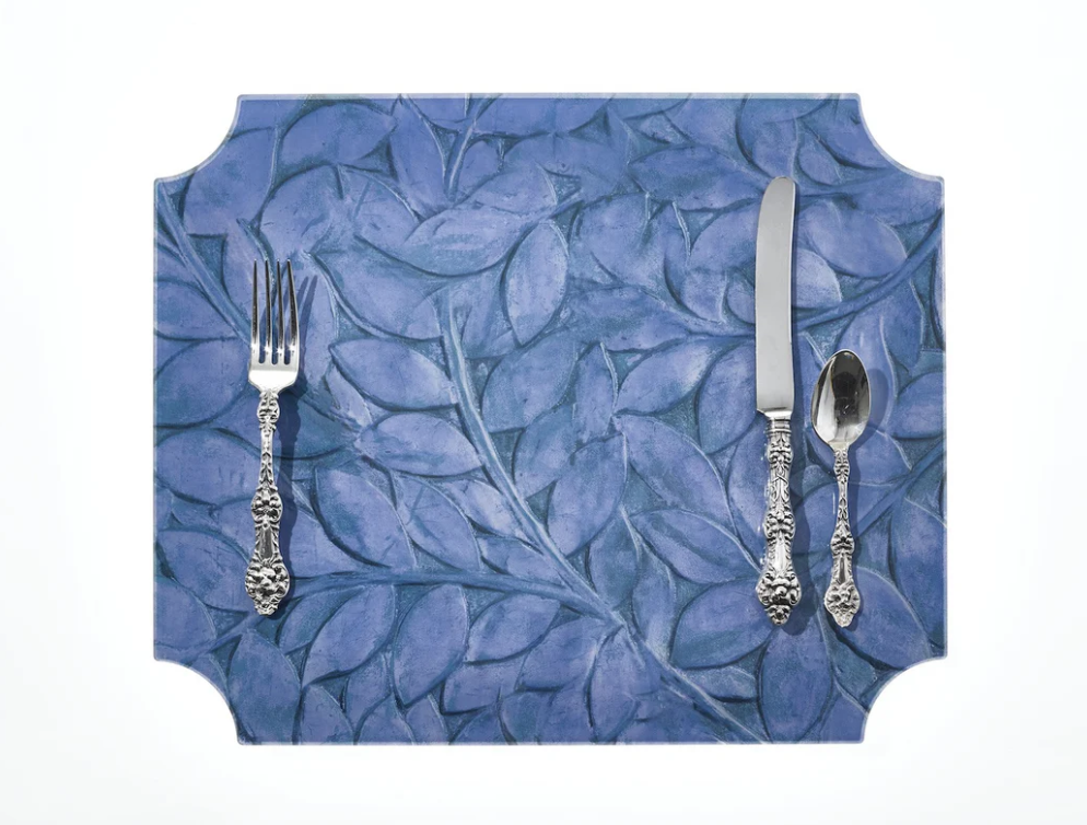 Acrylic Placemat - Blue Leaf