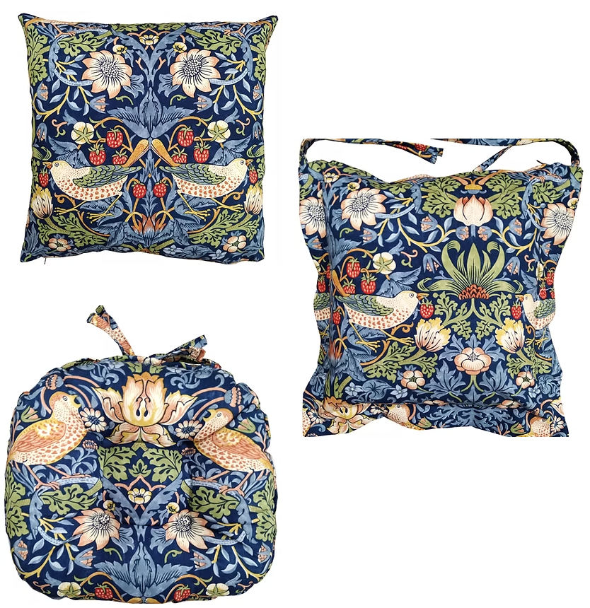 Le Château Fine Linens x William Morris - Strawberry Thief Navy