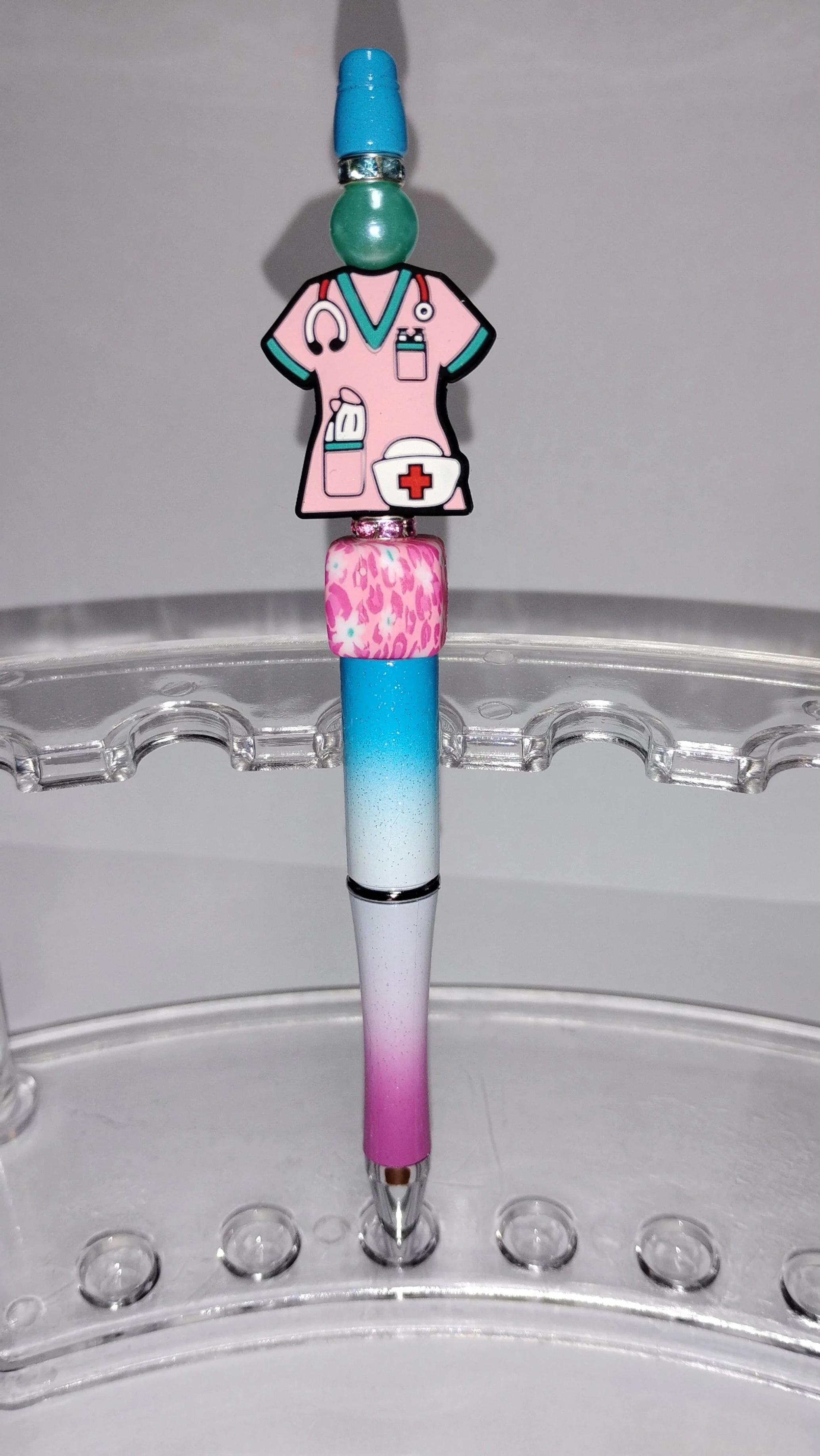 Pink Nurse Scrub Top