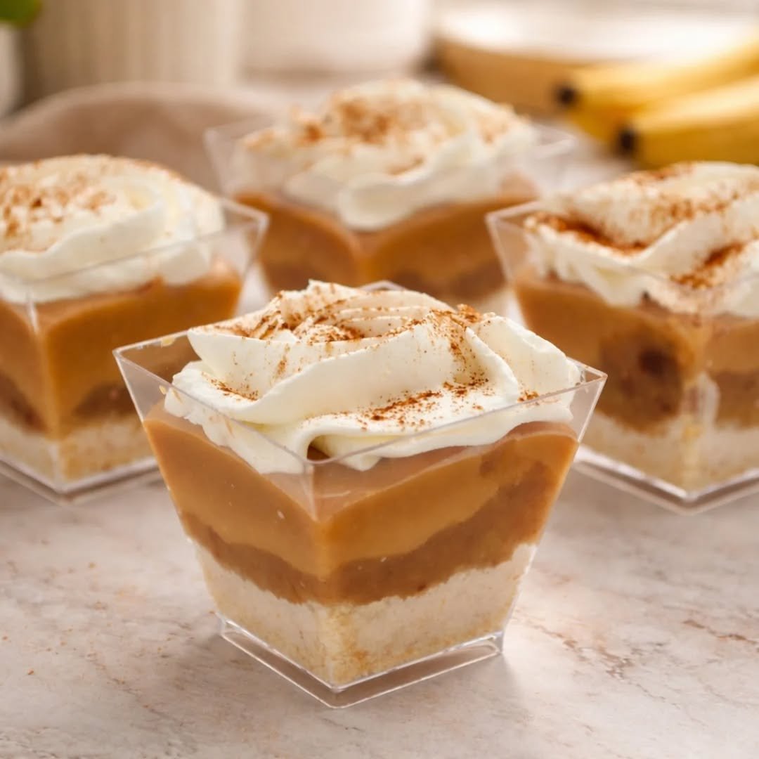 Sweet, creamy, and perfectly layered: our Banoffee combines a biscuit base, smooth toffee, bananas, and fluffy whipped cream for a truly indulgent bite 🤎🍯🍌