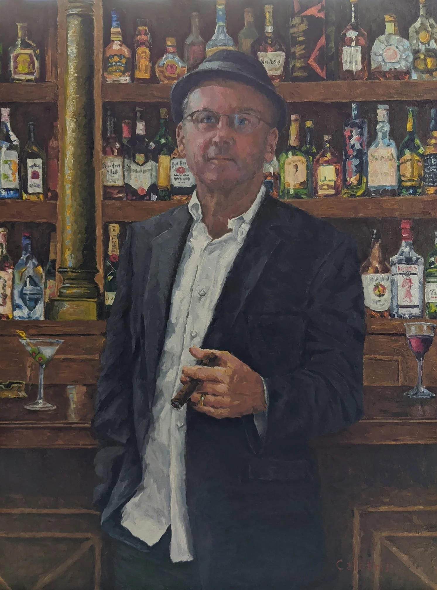 David Calobrisi; On The Town; 24x18; Oil on Linen; Framed; $1,200.00; Email: calobrisifineart@gmail.com