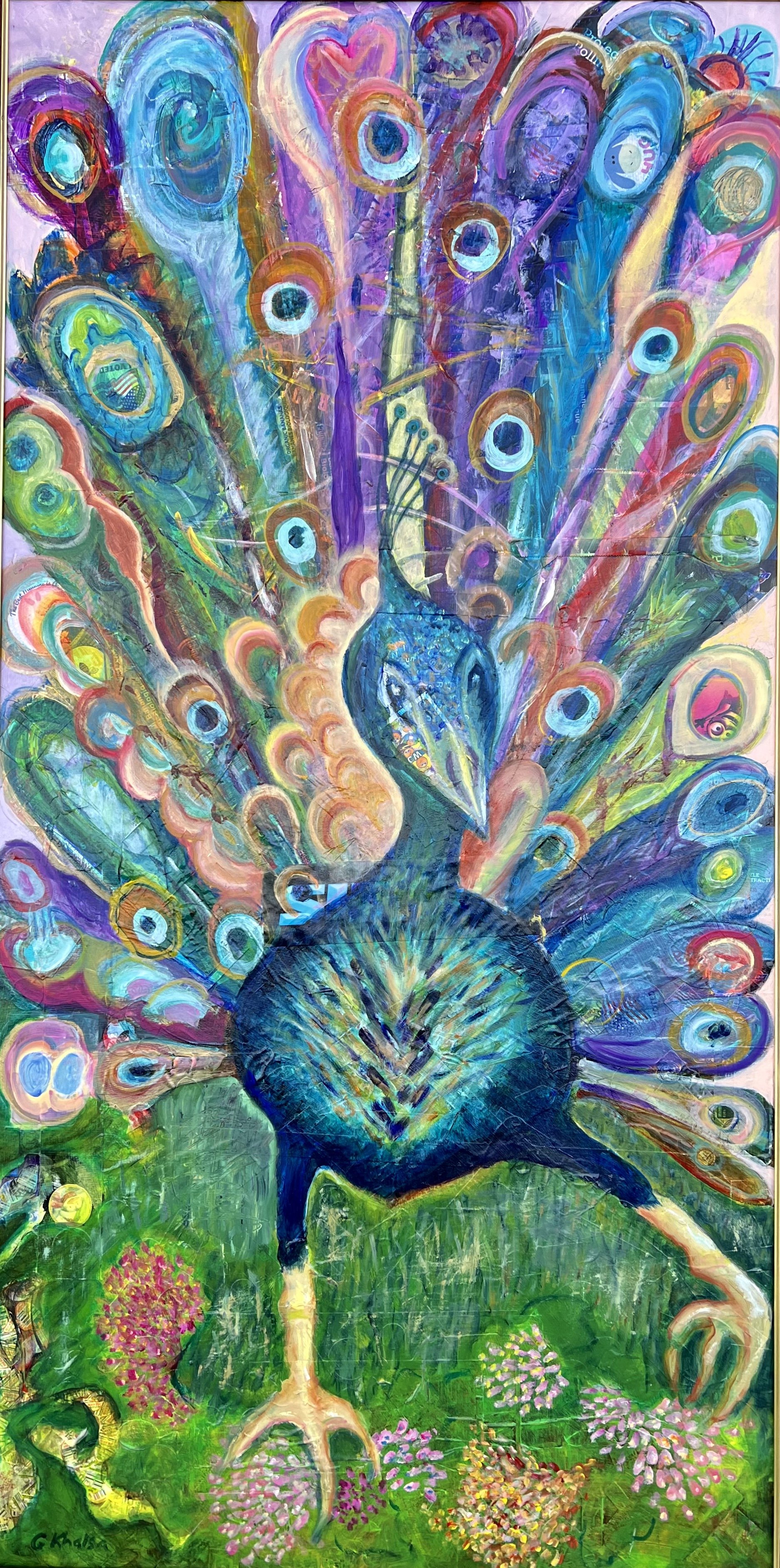 Guru Sangat Khalsa, Strut, Oil on stretched hand-woven surface, 50 1/2" X 28 1/2", $900.00, unframed, Email: 
artsyogi@verizon.net